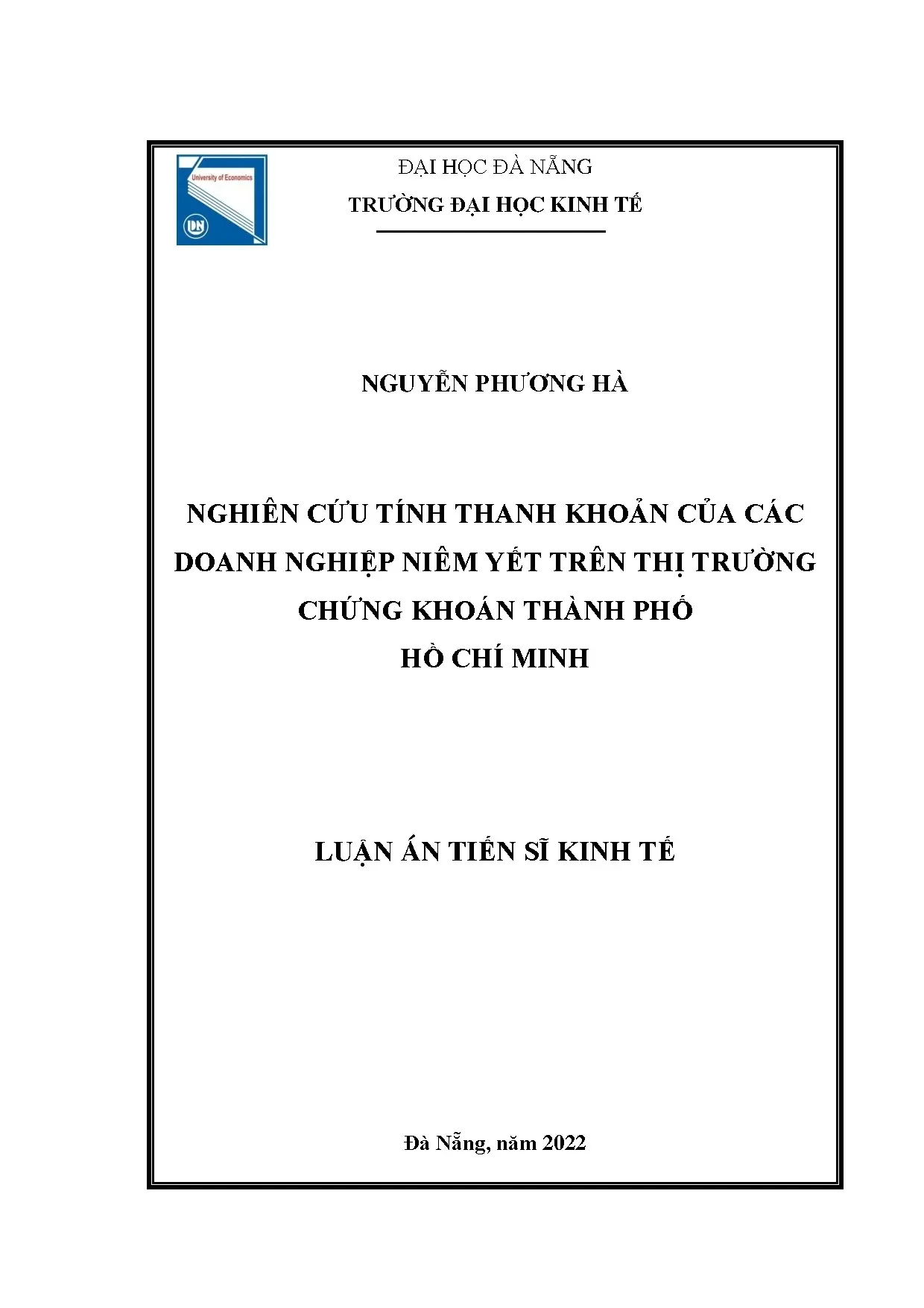 Nghiên cứu tính thanh khoản doanh nghiệp niêm yết tại TP.HCM