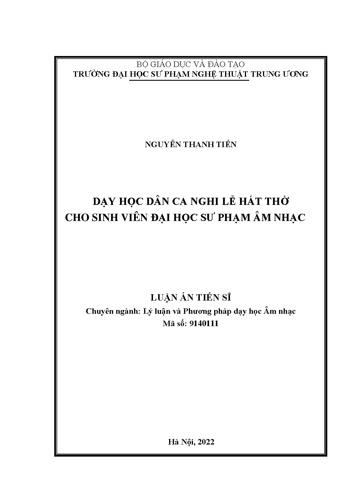 Dạy học dân ca nghi lễ hát thờ cho sinh viên sư phạm âm nhạc