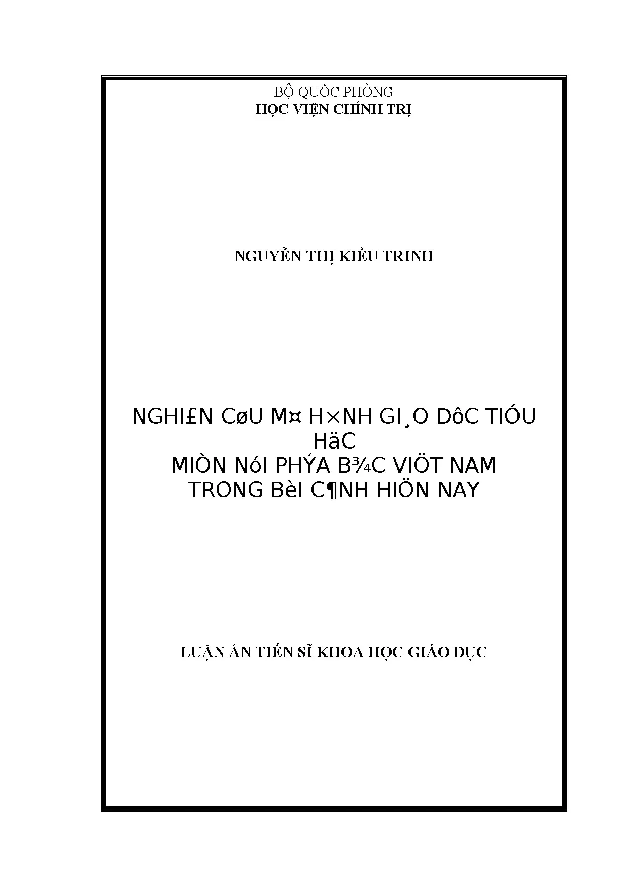 Mô hình giáo dục tiểu học miền núi phía Bắc Việt Nam hiện nay