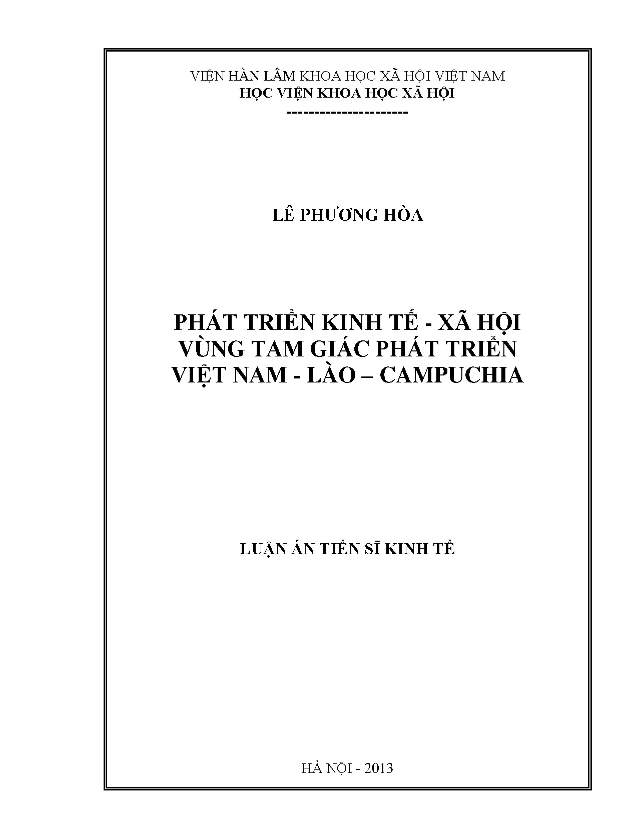 Phát triển kinh tế xã hội Tam giác Việt Nam Lào Campuchia