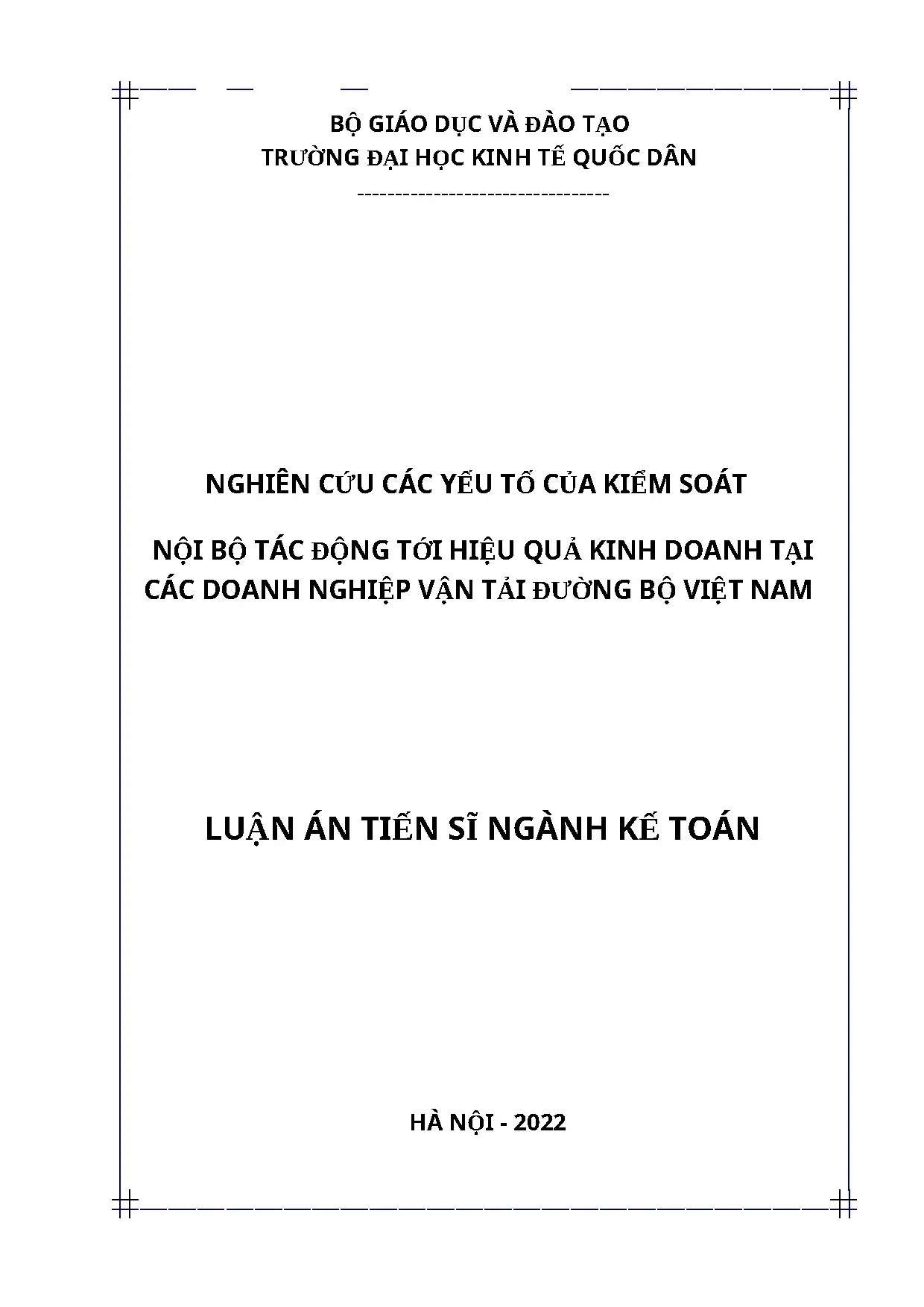 Yếu tố kiểm soát nội bộ tác động hiệu quả kinh doanh vận tải