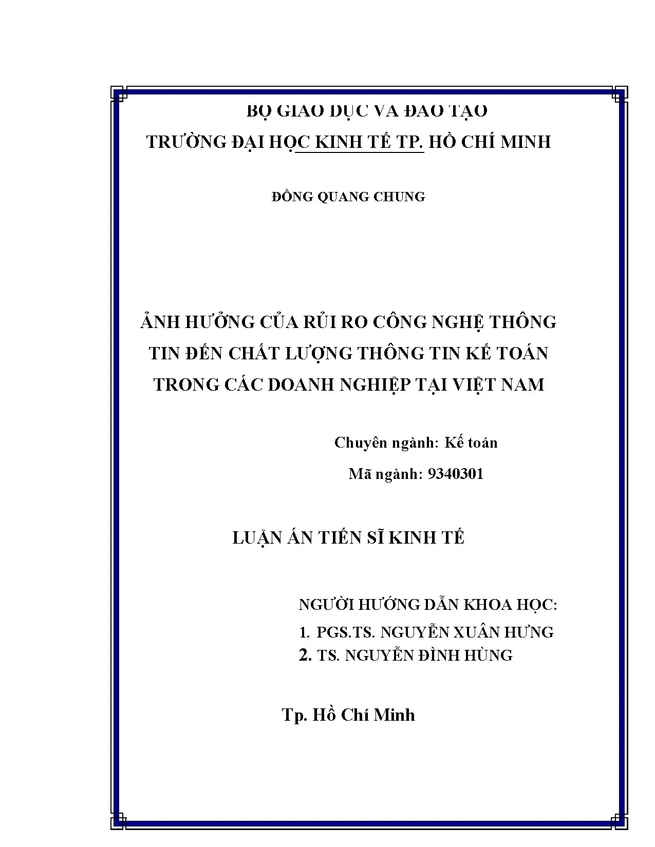 Ảnh hưởng rủi ro CNTT đến chất lượng thông tin kế toán tại Việt Nam