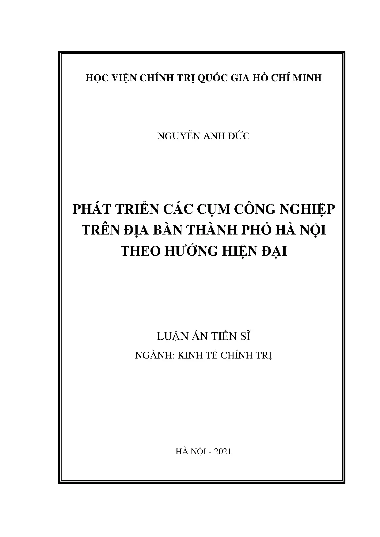 Phát triển cụm công nghiệp Hà Nội theo hướng hiện đại