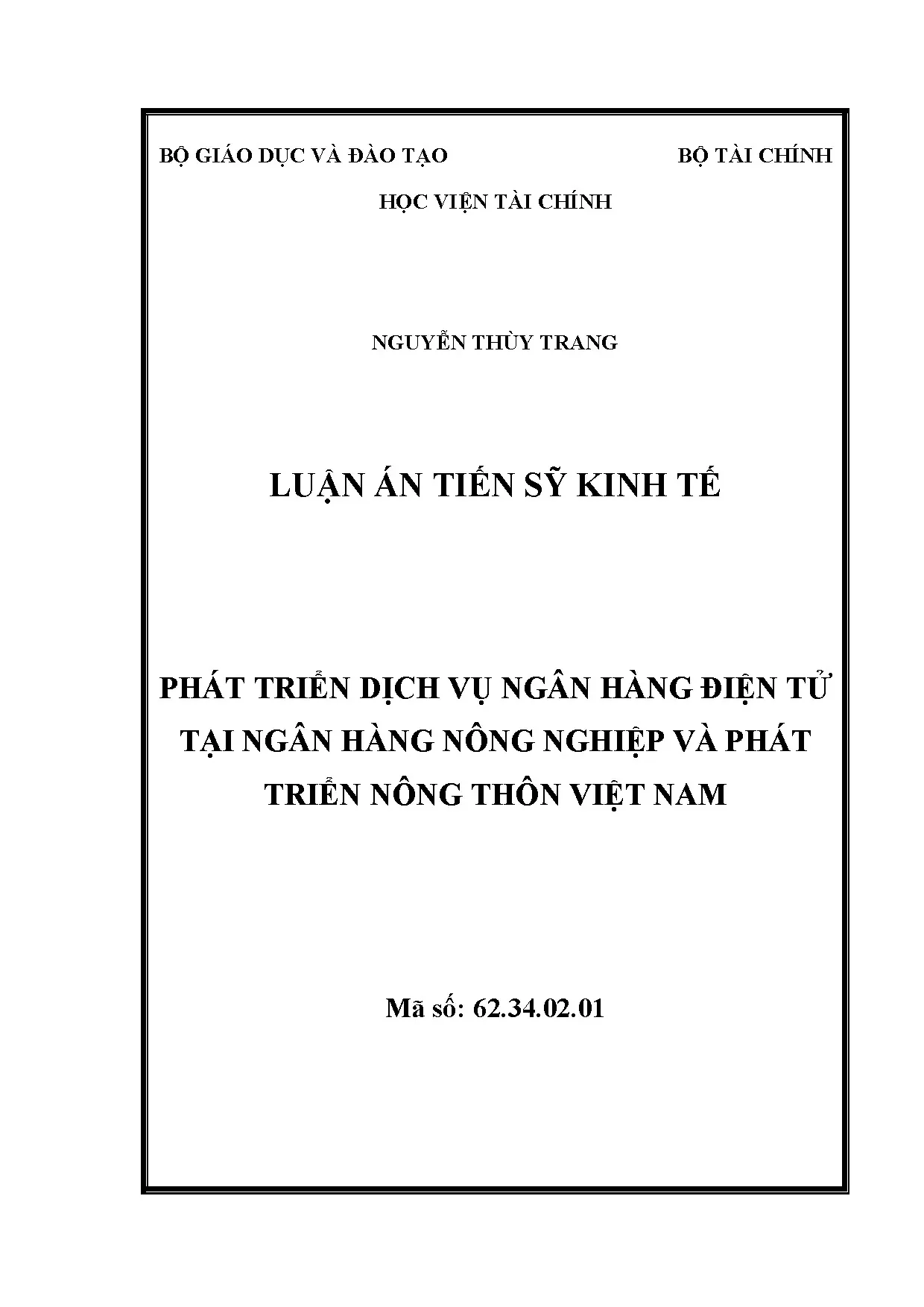 Phát triển dịch vụ ngân hàng điện tử tại Agribank - Luận án tiến sĩ kinh tế