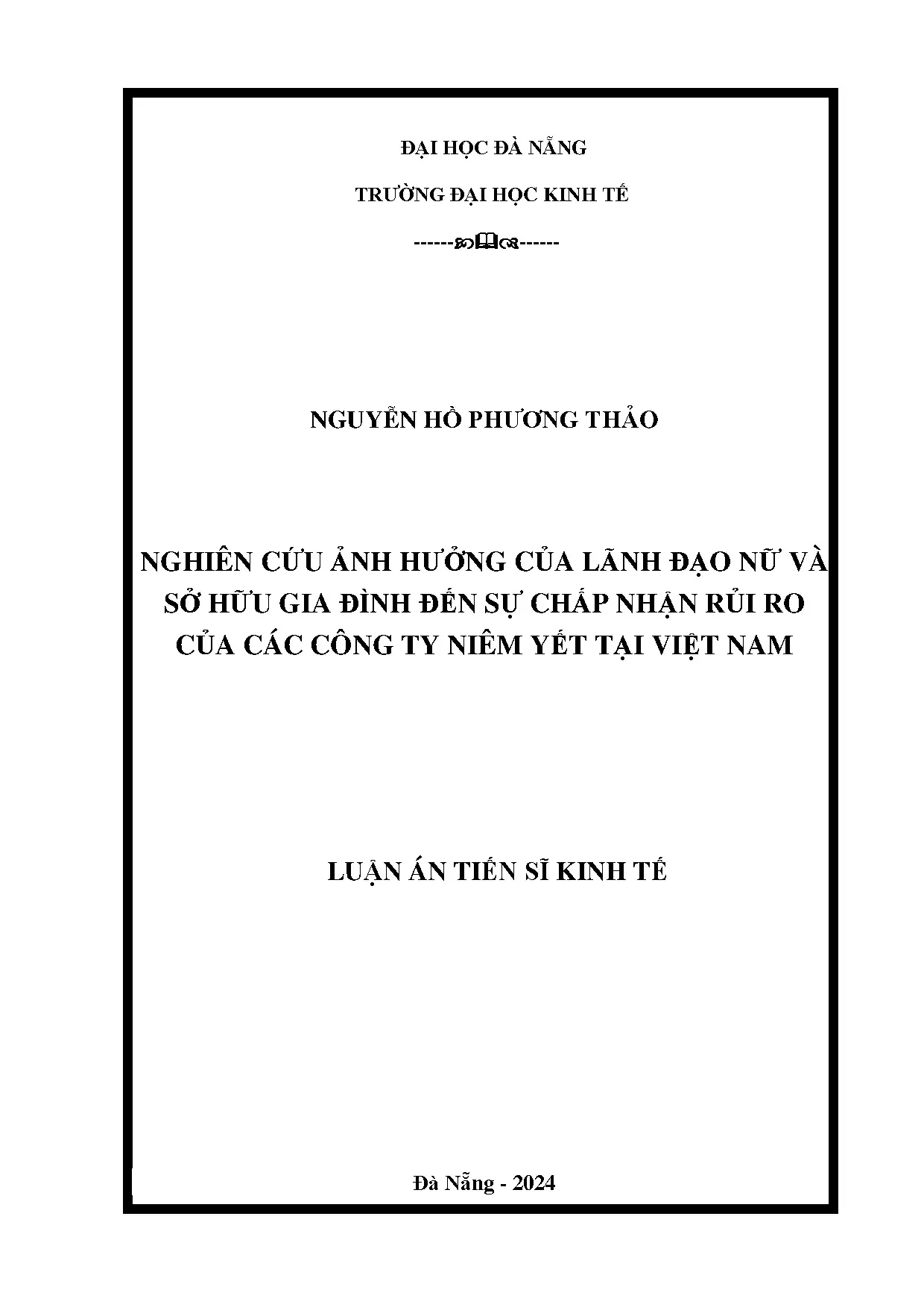 Lãnh đạo nữ, sở hữu gia đình và chấp nhận rủi ro công ty