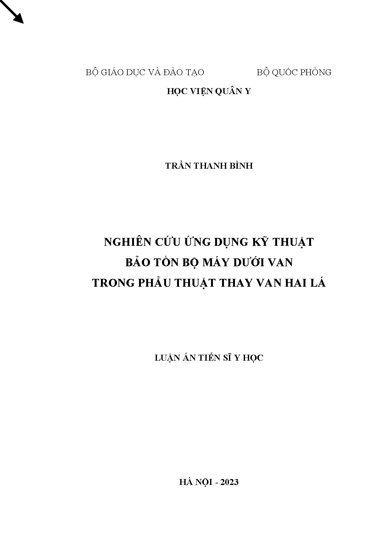 Nghiên cứu kỹ thuật bảo tồn bộ máy dưới van trong thay van hai lá