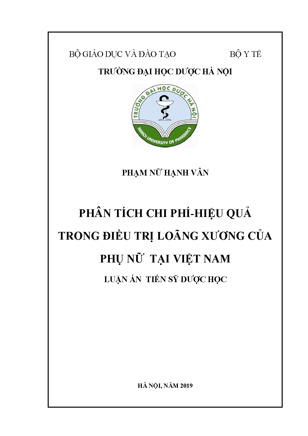 Chi phí-hiệu quả điều trị loãng xương ở phụ nữ Việt Nam