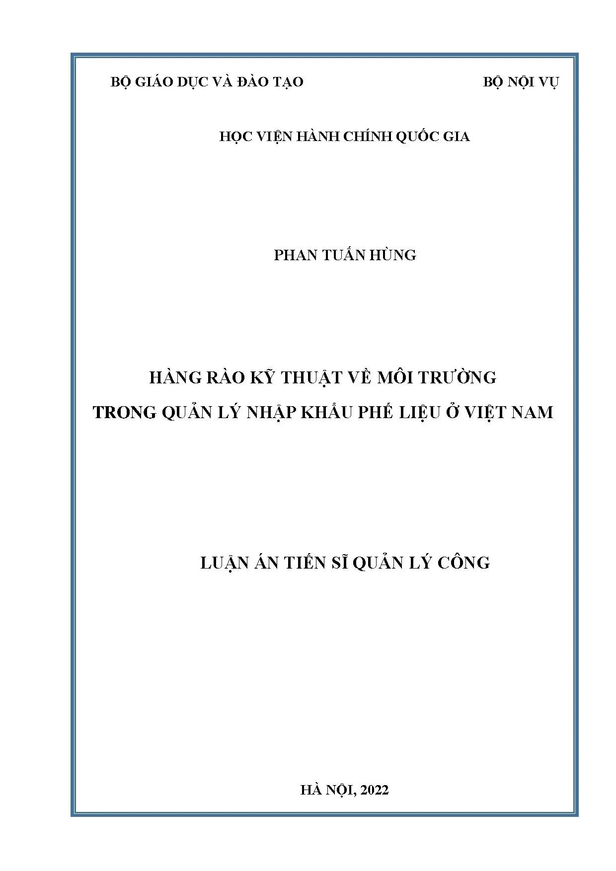 Hàng rào kỹ thuật môi trường trong nhập khẩu phế liệu tại Việt Nam