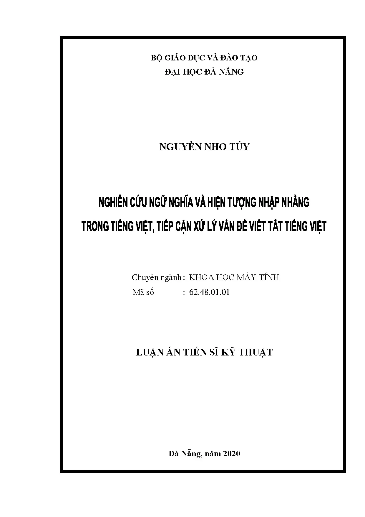 Nghiên cứu ngữ nghĩa và nhập nhằng chữ viết tắt tiếng Việt