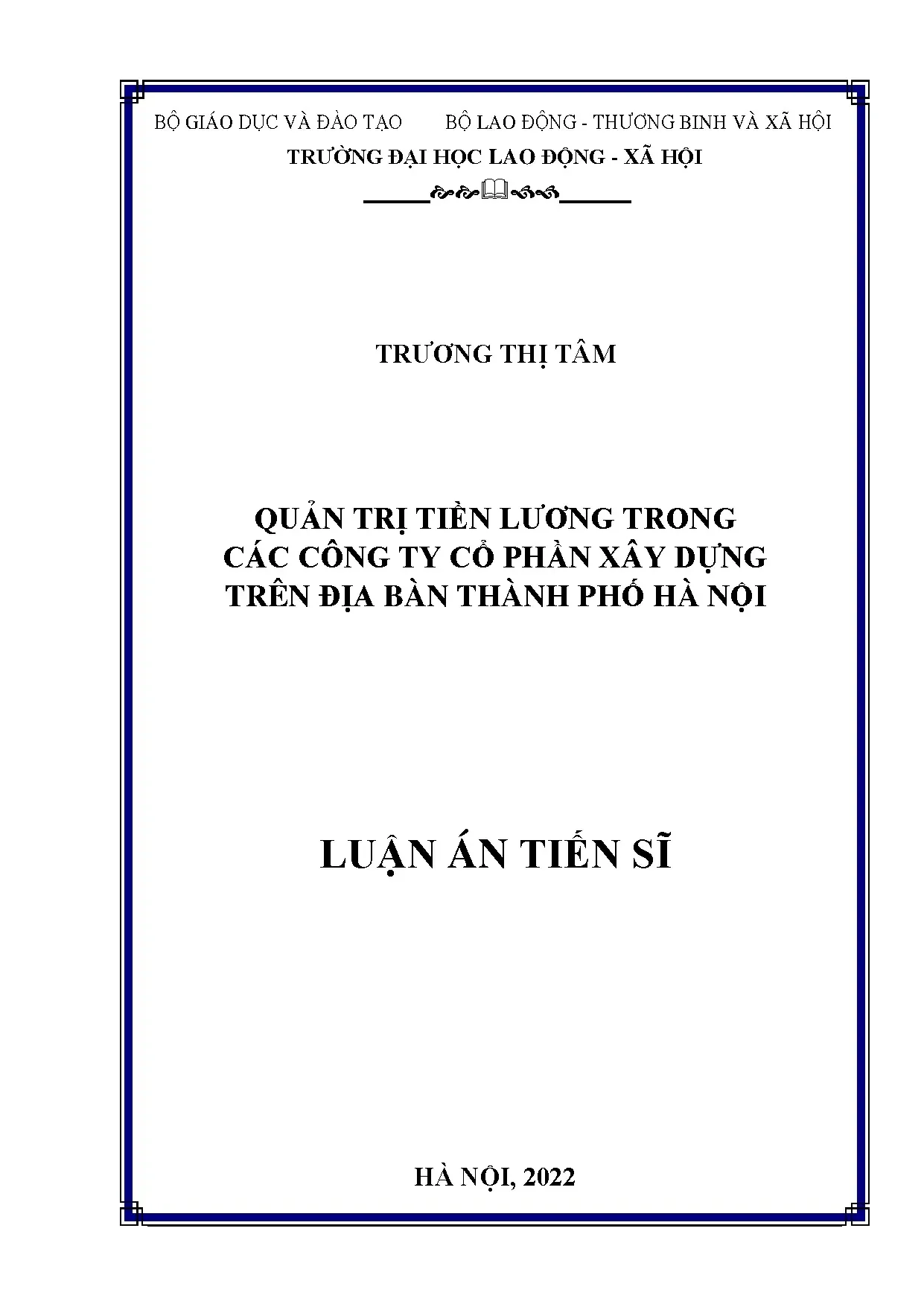 Quản trị tiền lương trong doanh nghiệp xây dựng tại Hà Nội