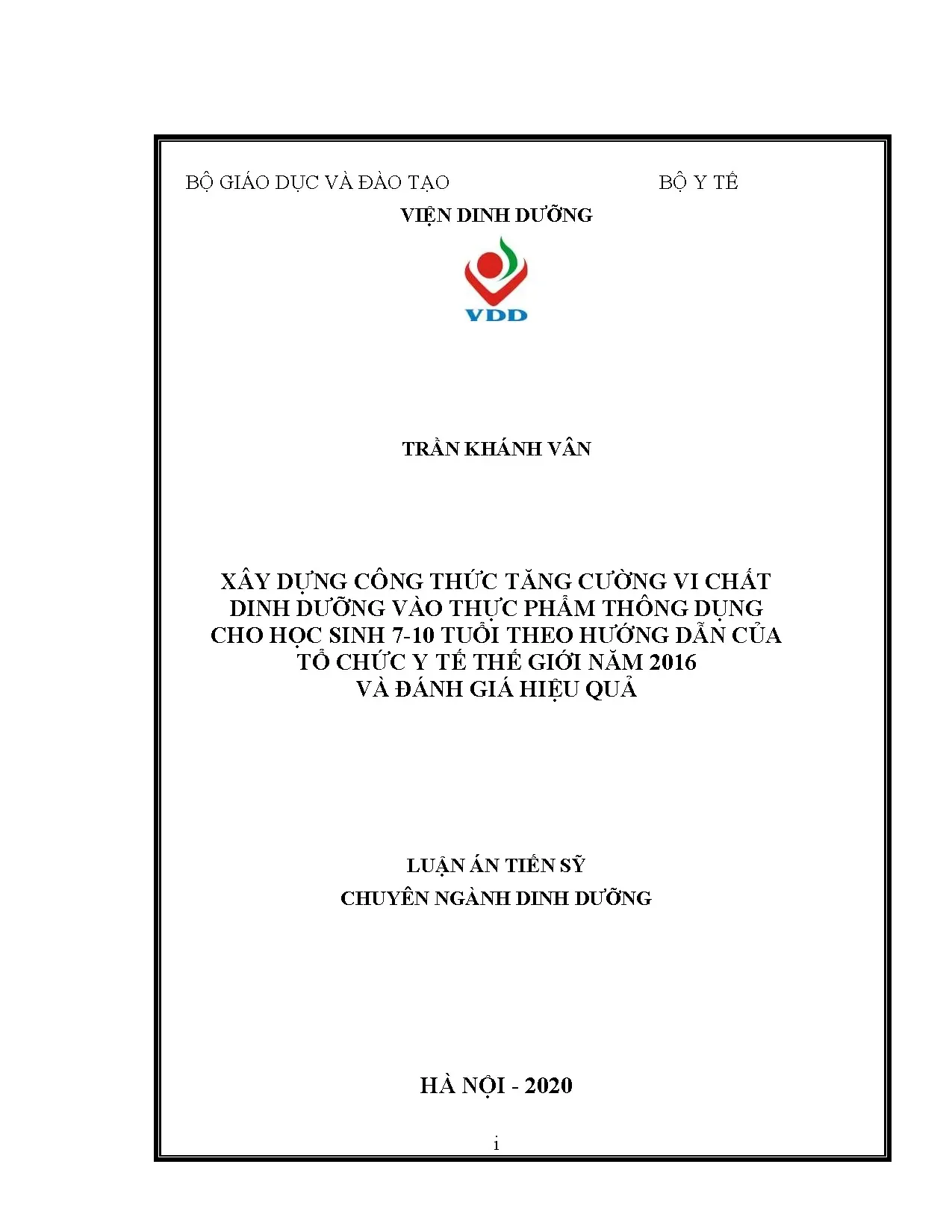Xây dựng công thức vi chất dinh dưỡng cho học sinh 7-10 tuổi