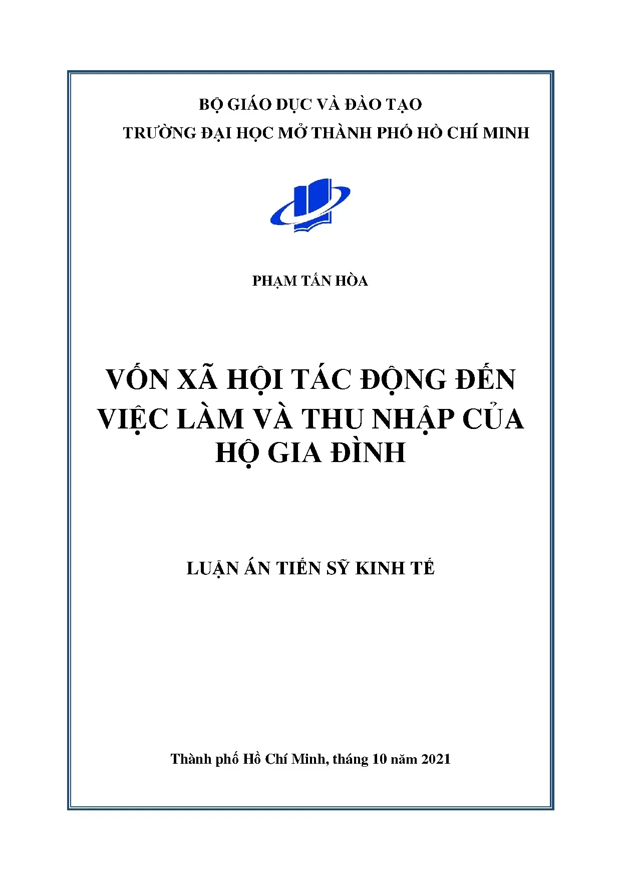 Vốn xã hội tác động đến việc làm và thu nhập hộ gia đình