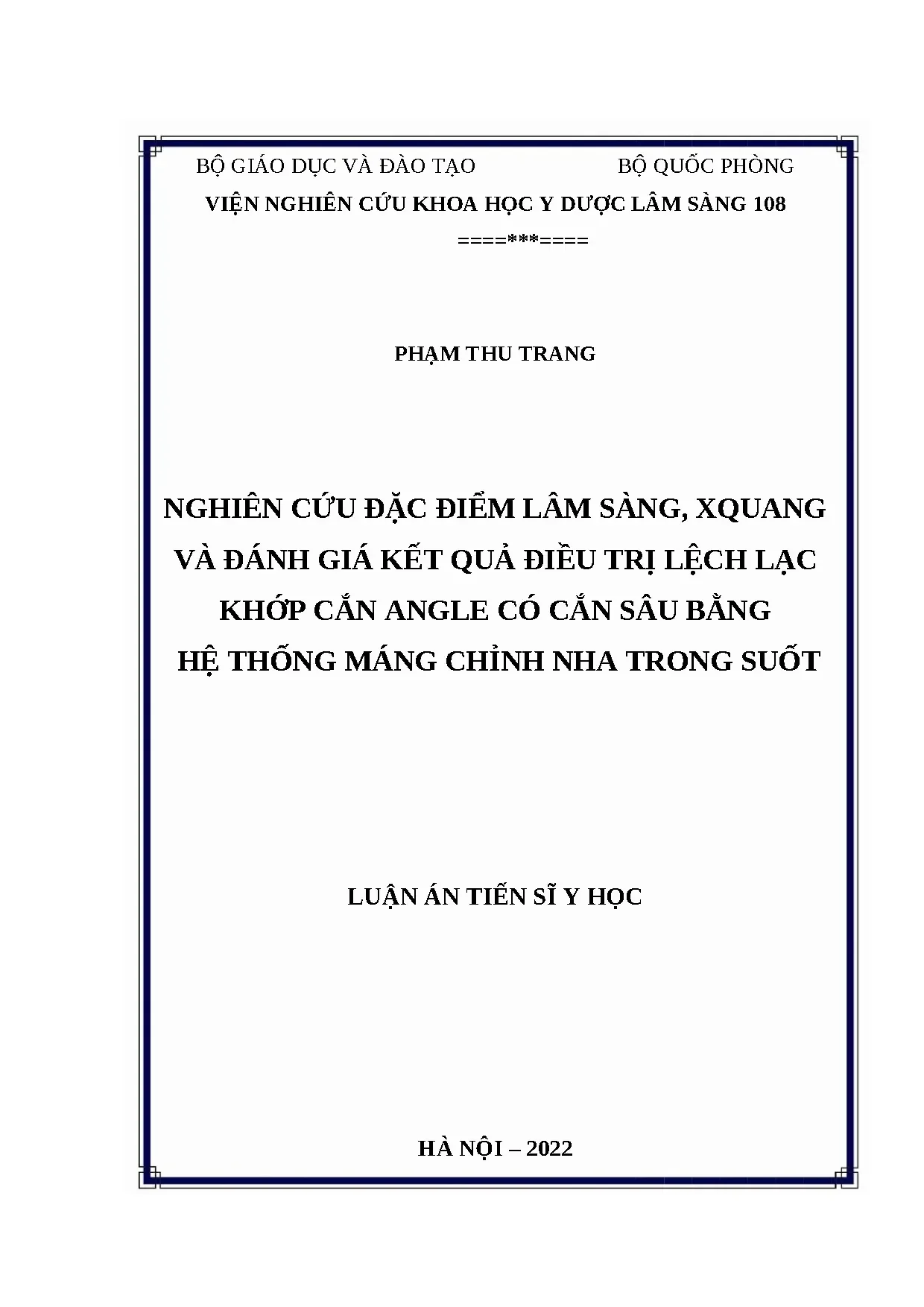 Đánh giá điều trị lệch lạc khớp cắn sâu bằng máng trong suốt