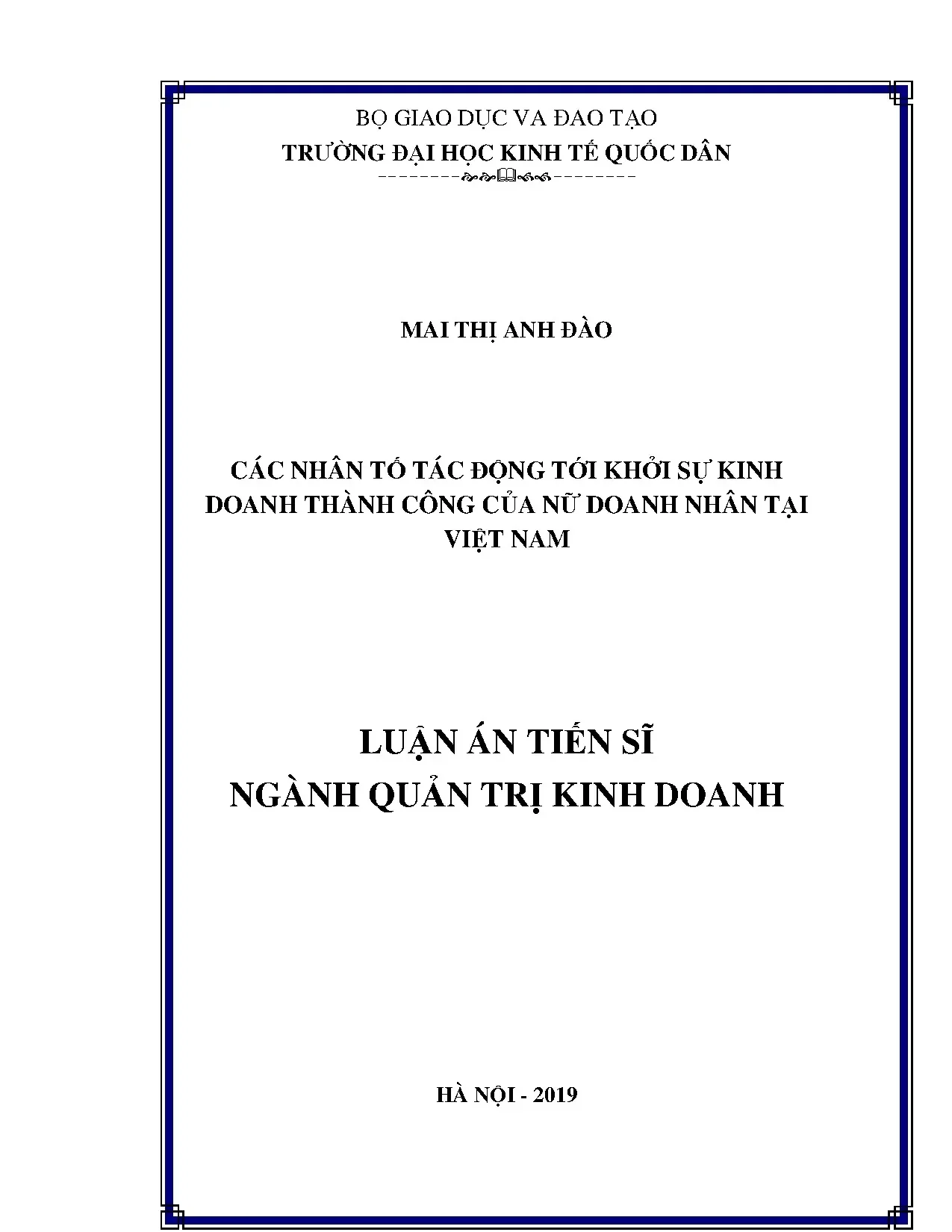 Yếu tố tác động đến kinh doanh thành công nữ doanh nhân Việt Nam