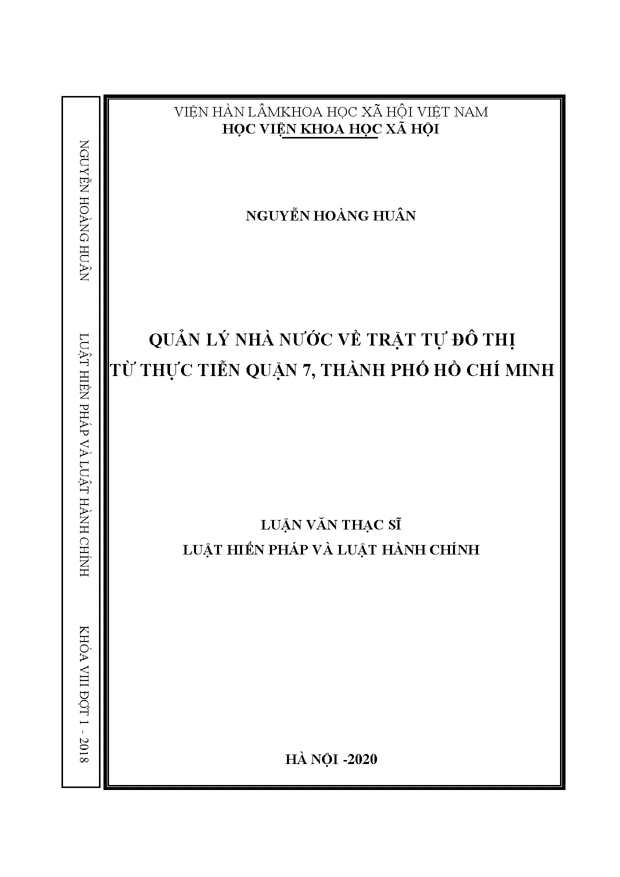 Quản lý nhà nước trật tự đô thị quận 7 TP Hồ Chí Minh