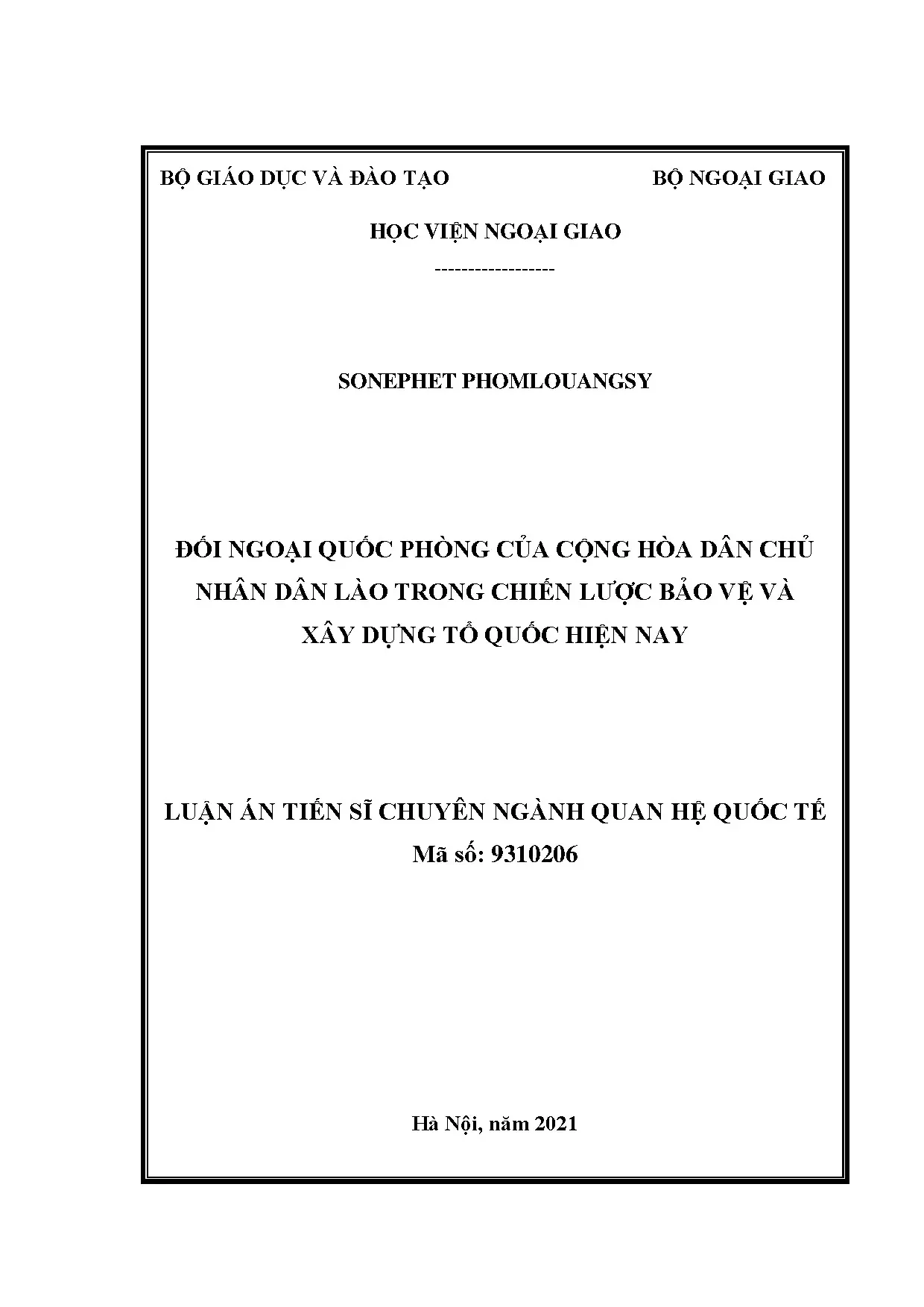 Đối ngoại quốc phòng Lào trong chiến lược bảo vệ xây dựng tổ quốc
