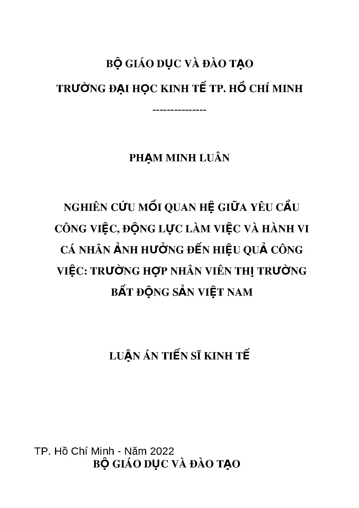 Mối quan hệ giữa yêu cầu công việc, động lực làm việc và hiệu quả công việc
