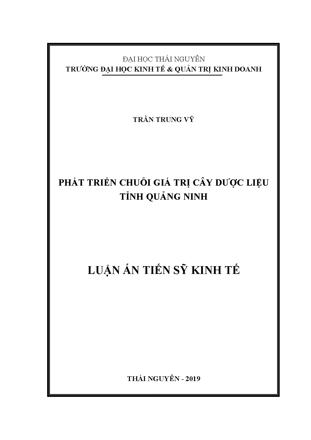 Phát triển chuỗi sản phẩm dược liệu tỉnh Quảng Ninh luận án tiến sĩ