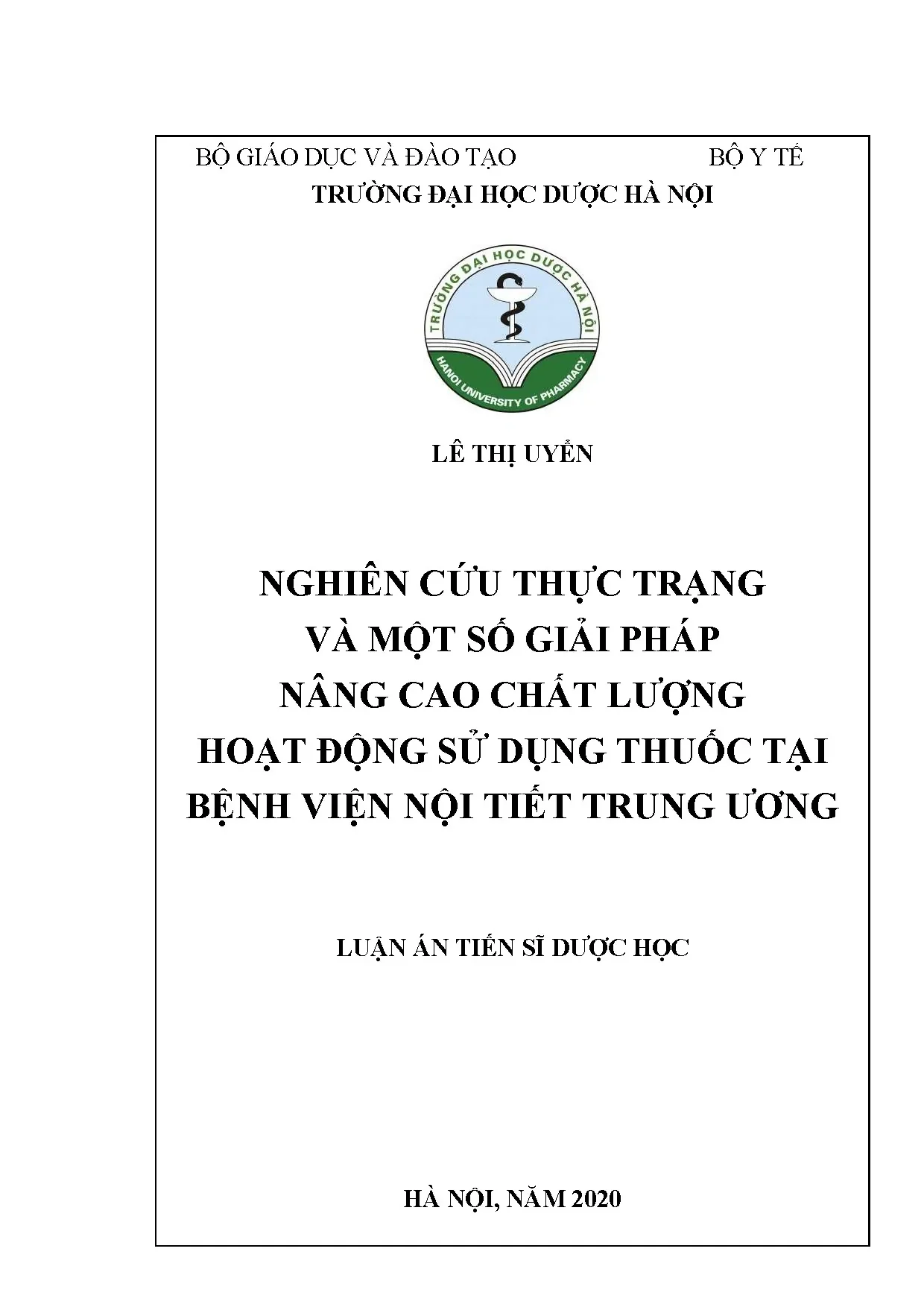 Thực trạng sử dụng thuốc tại bệnh viện Nội tiết Trung ương