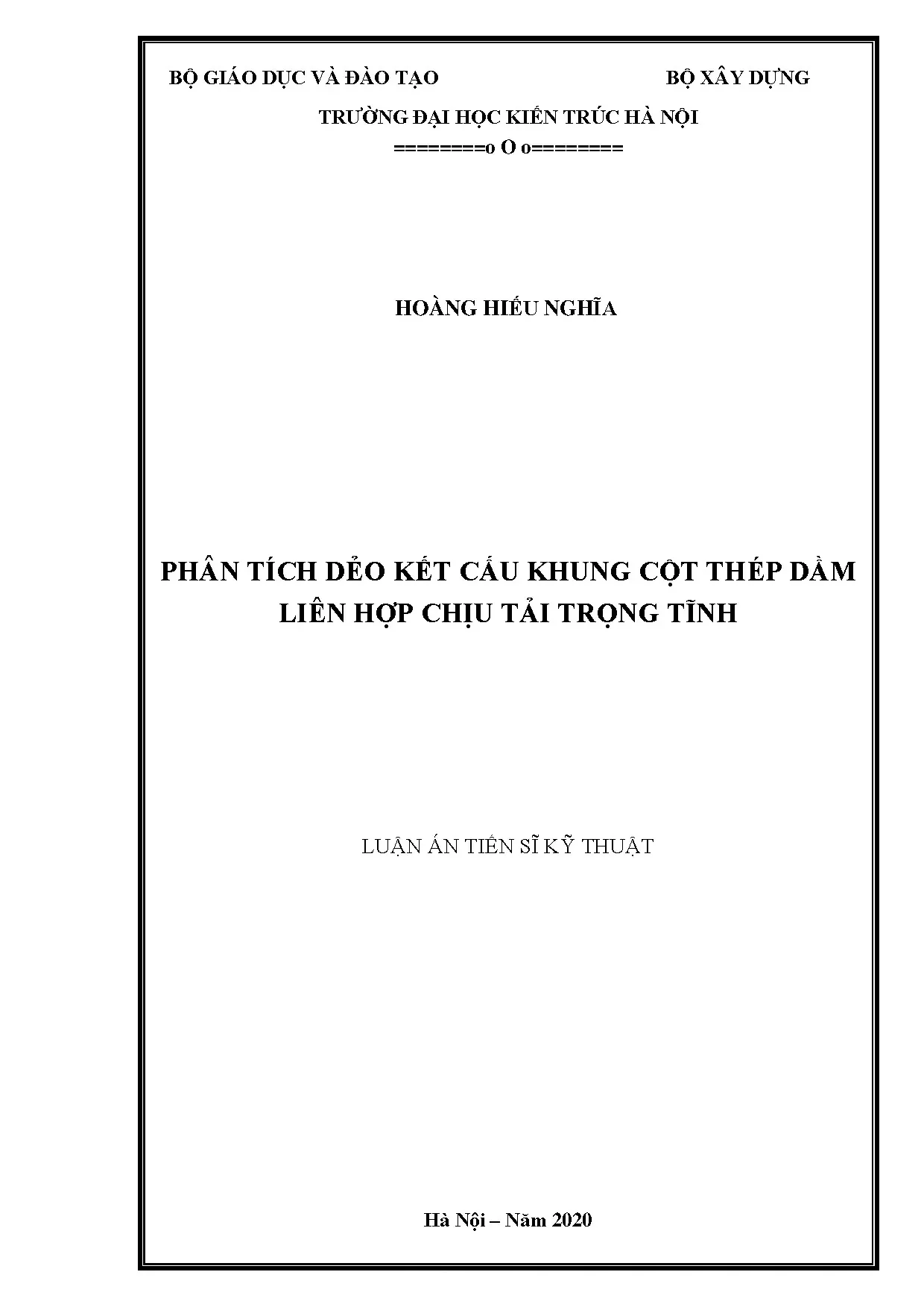 Phân tích dẻo kết cấu khung cột thép dầm liên hợp