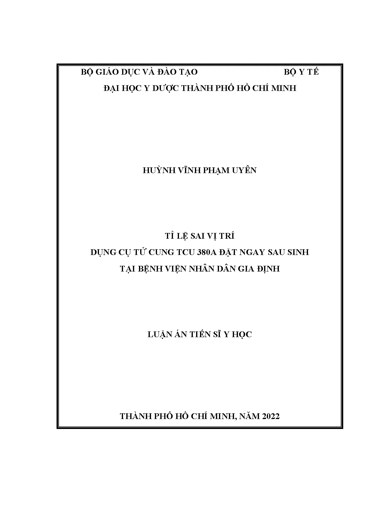 Tỷ lệ sai vị trí dụng cụ tử cung TCU 380A sau sinh