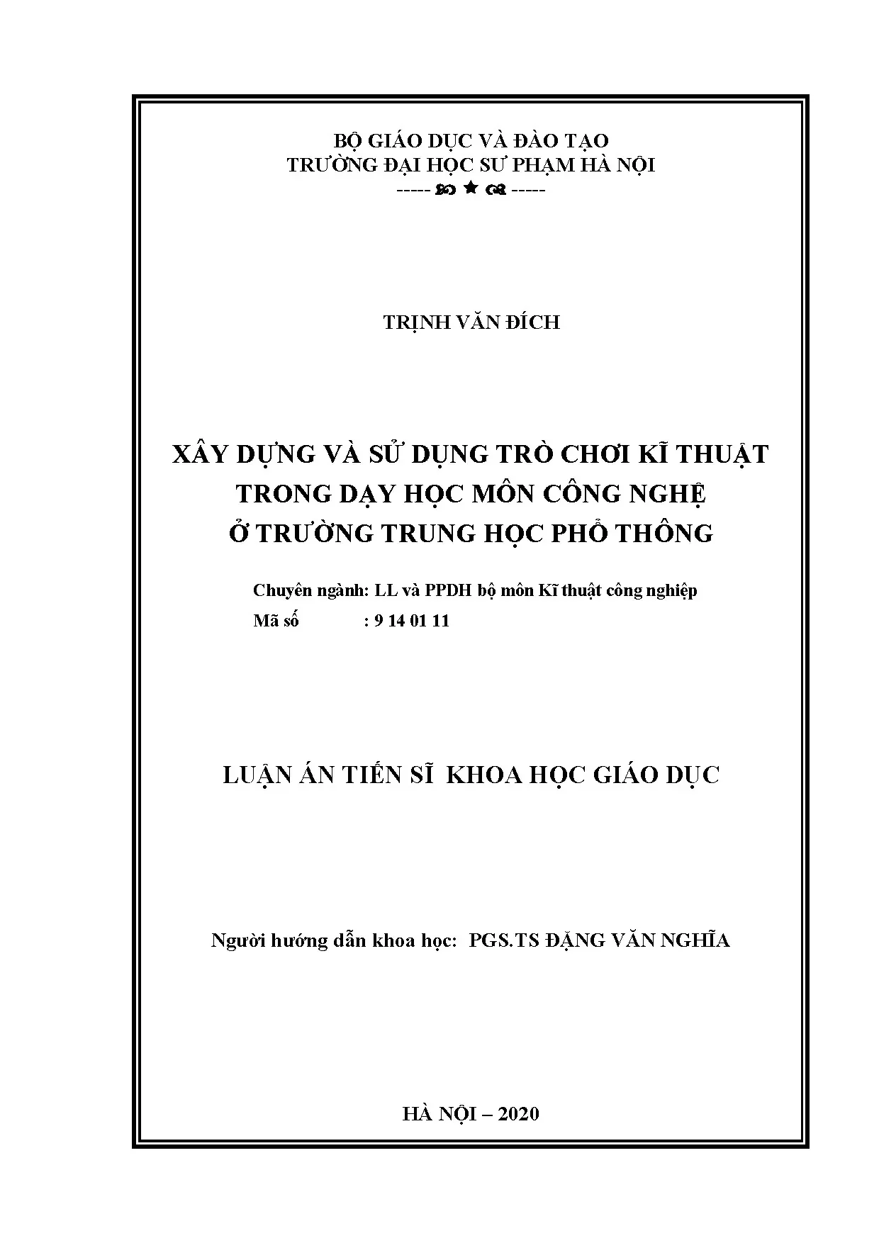 Xây dựng và sử dụng trò chơi kĩ thuật dạy học công nghệ