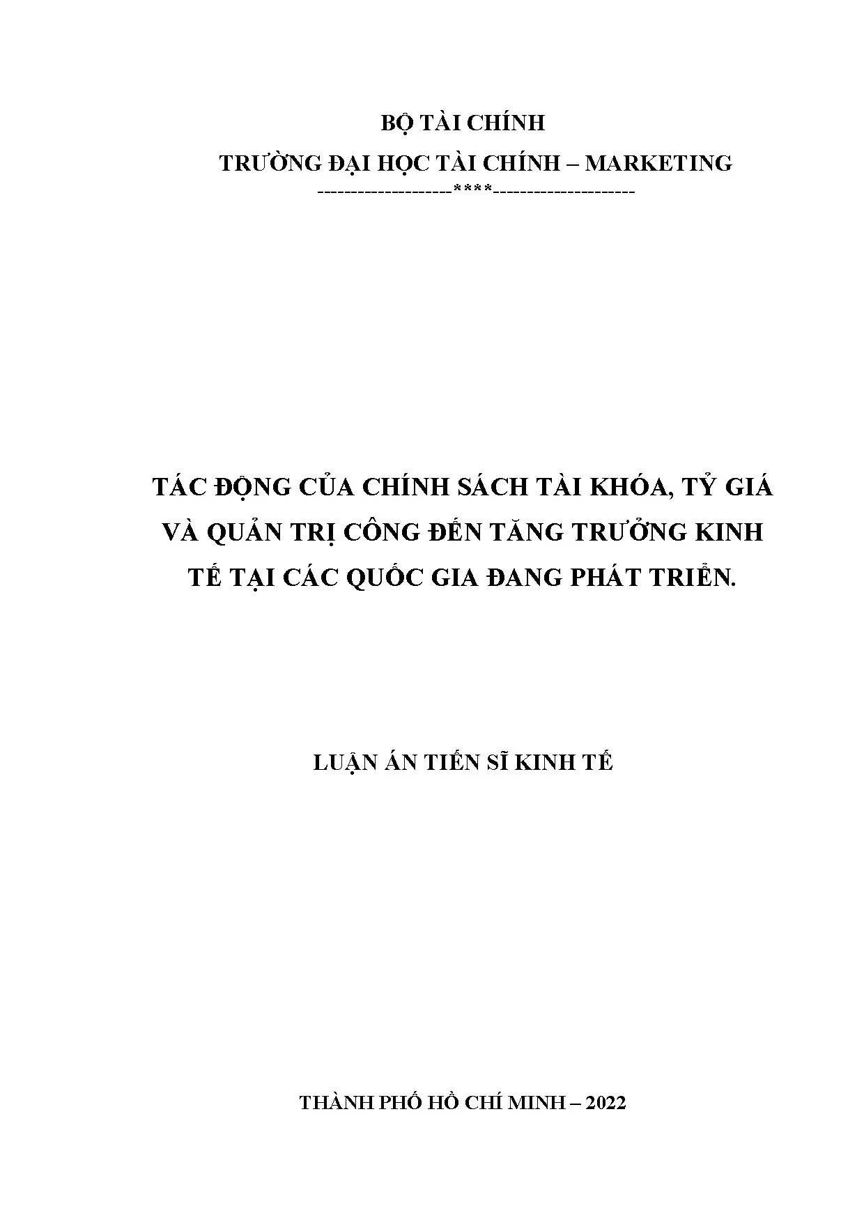 Chính sách tài khóa, tỷ giá, quản trị công và tăng trưởng kinh tế