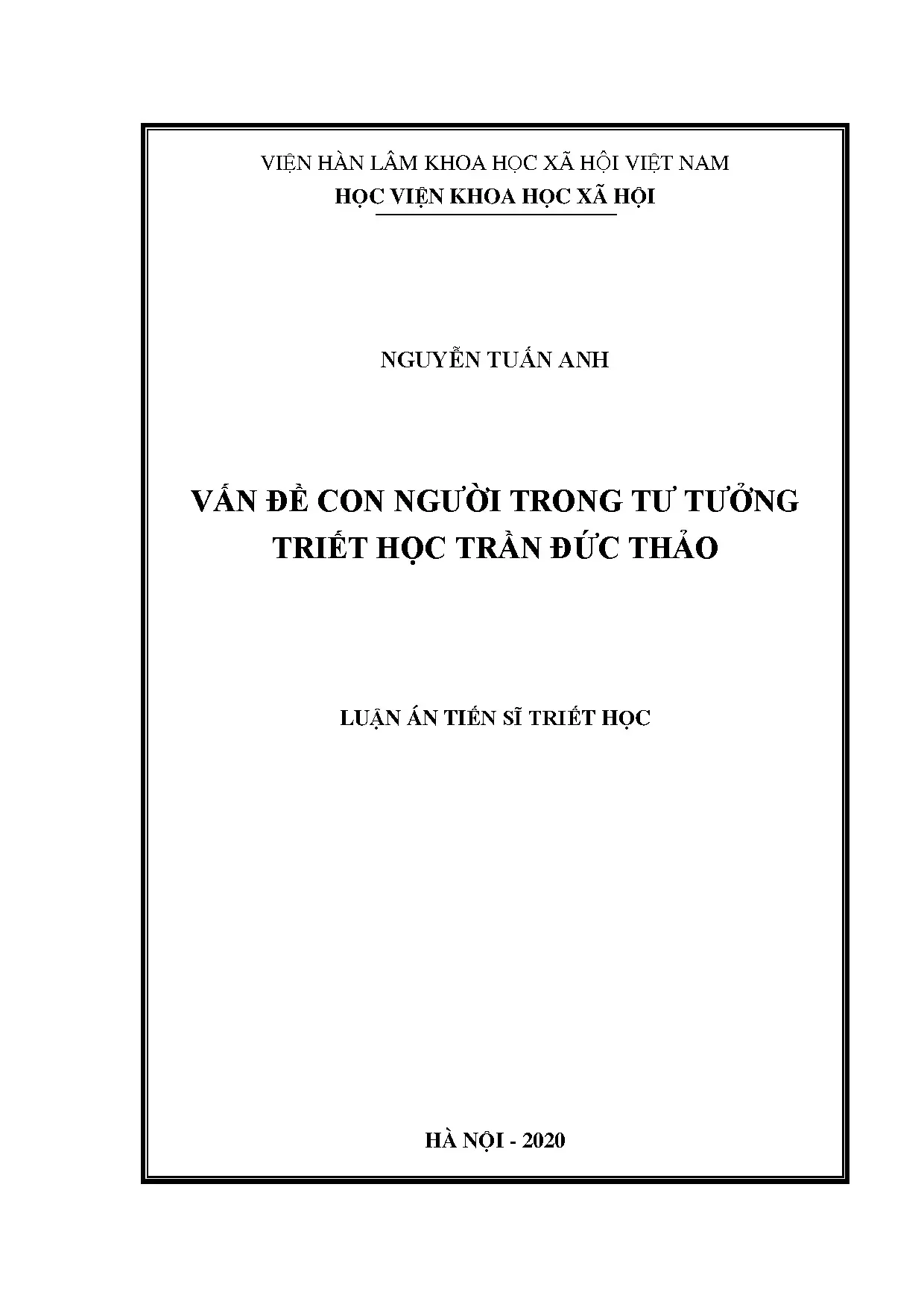 Vấn đề con người trong tư tưởng triết học Trần Đức Thảo