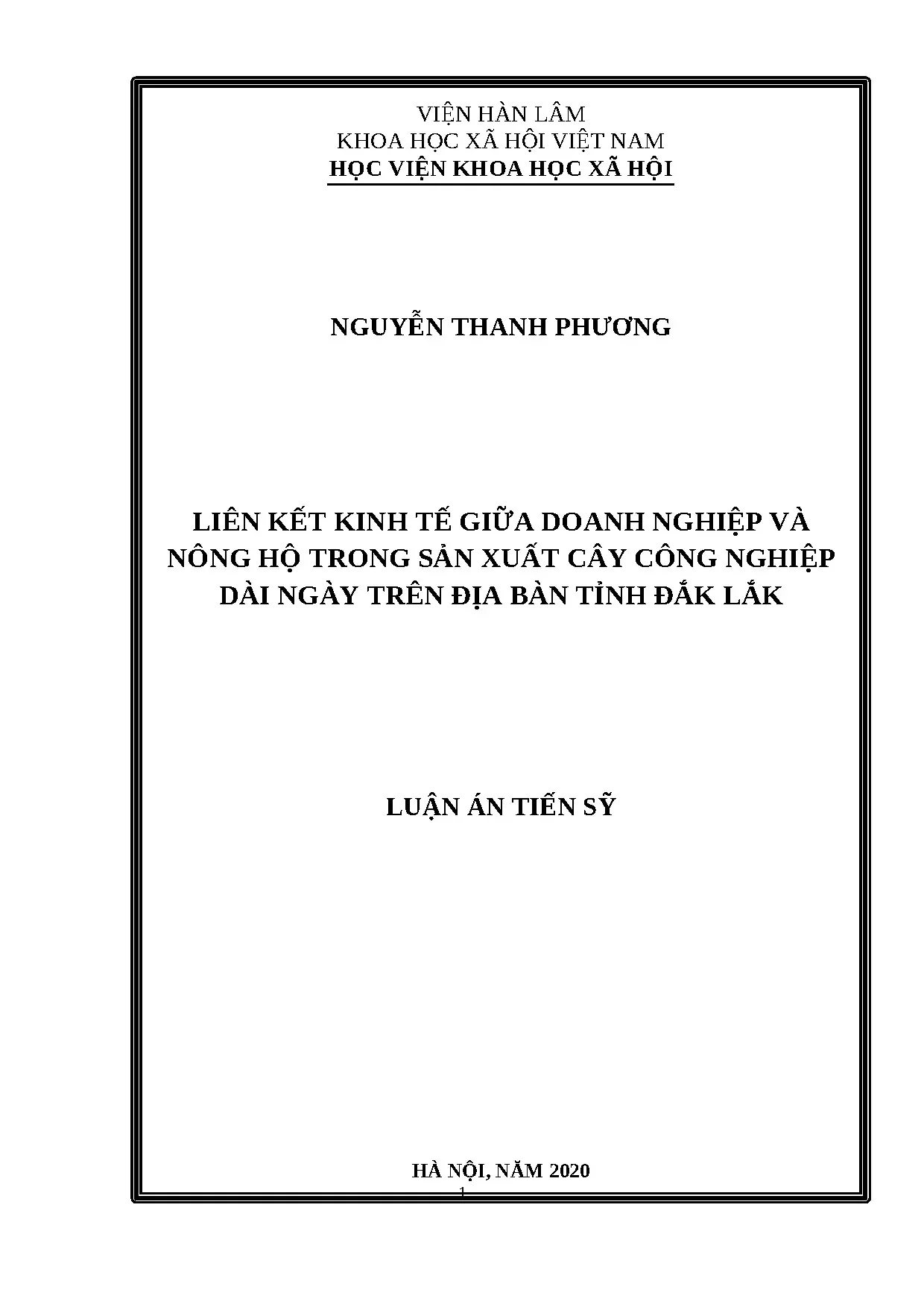 Liên kết kinh tế doanh nghiệp - nông hộ sản xuất cây công nghiệp dài ngày Đắk Lắk