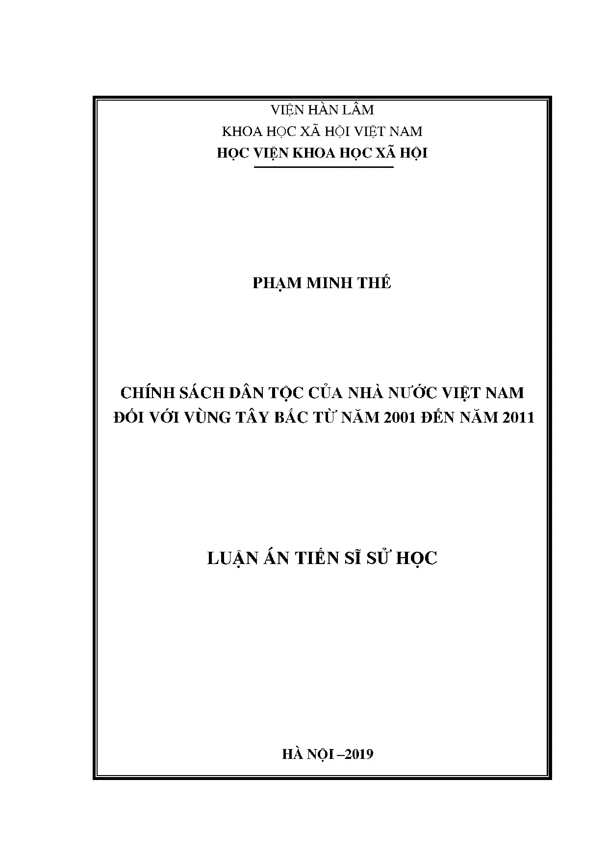Chính sách dân tộc Nhà nước Việt Nam đối với Tây Bắc (2001-2011)
