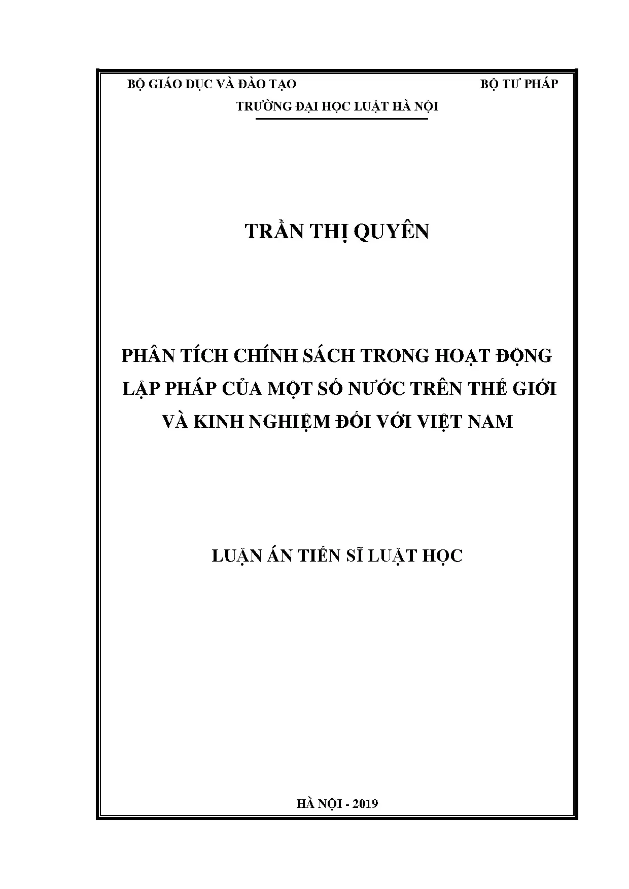 Phân tích chính sách trong hoạt động lập pháp: Kinh nghiệm quốc tế cho Việt Nam