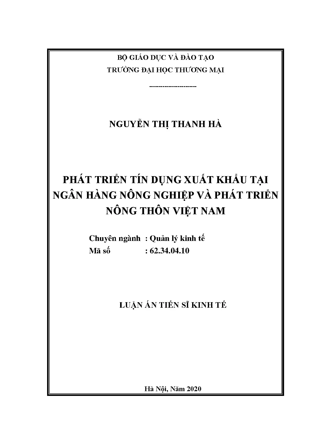 Phát triển tín dụng xuất khẩu tại Agribank: Thực trạng và giải pháp