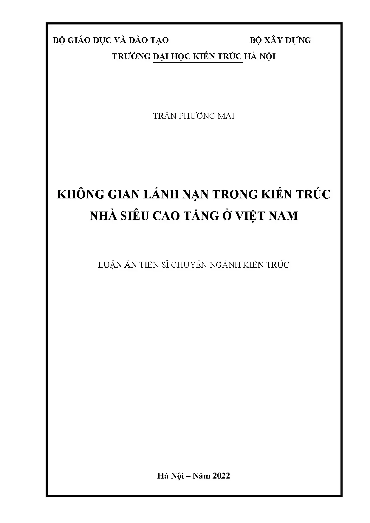 Không gian lánh nạn trong kiến trúc nhà siêu cao tầng Việt Nam