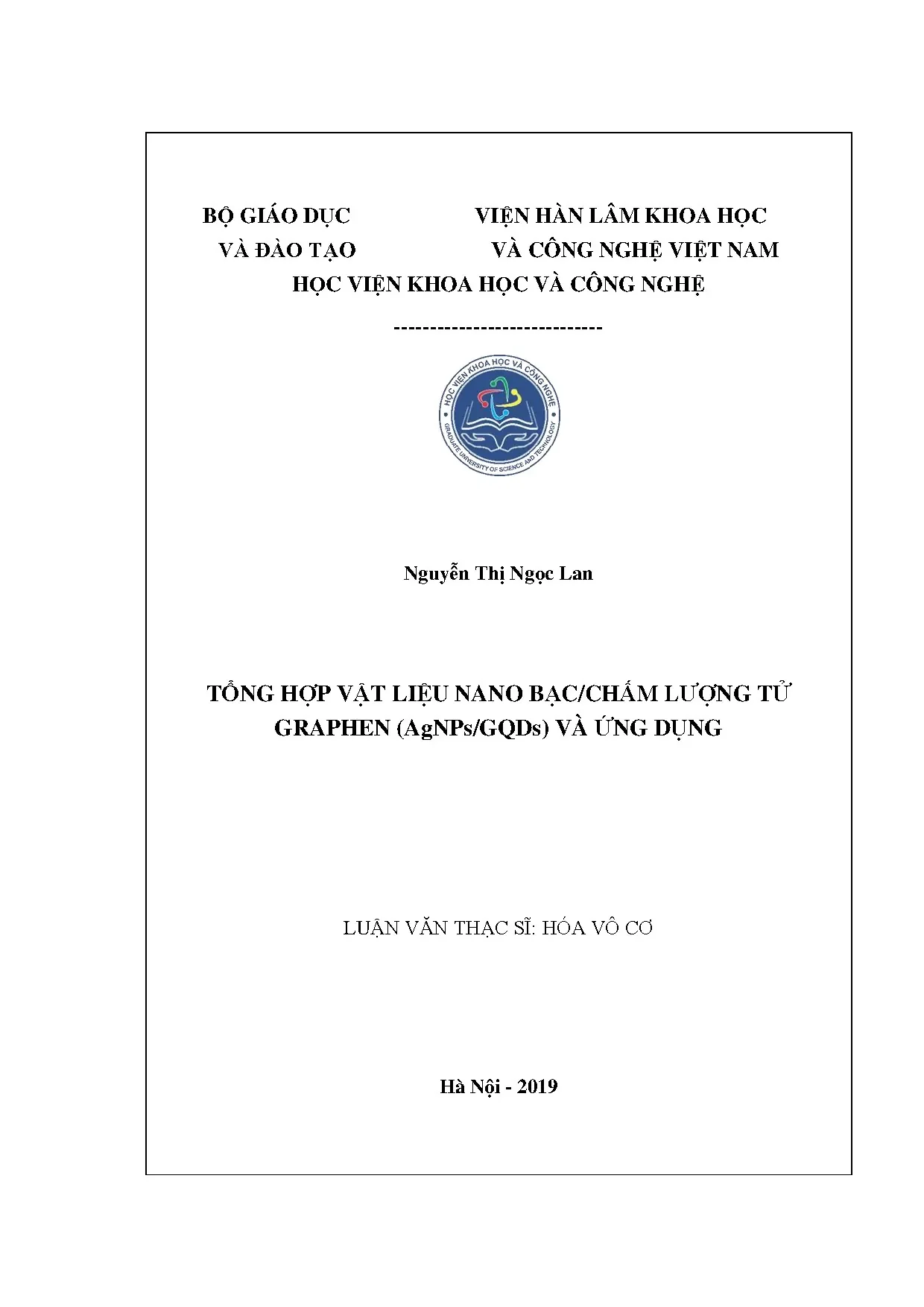 Tổng hợp vật liệu nano bạc và chấm lượng tử graphene