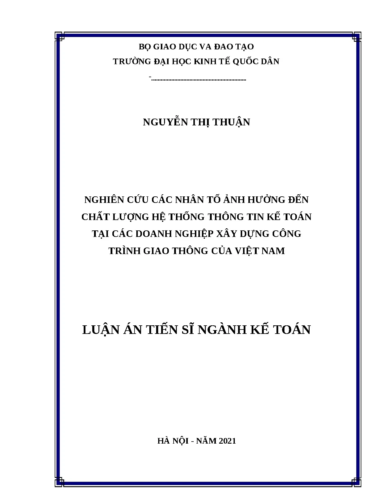 Ảnh hưởng nhân tố tới chất lượng HTTT kế toán doanh nghiệp xây dựng