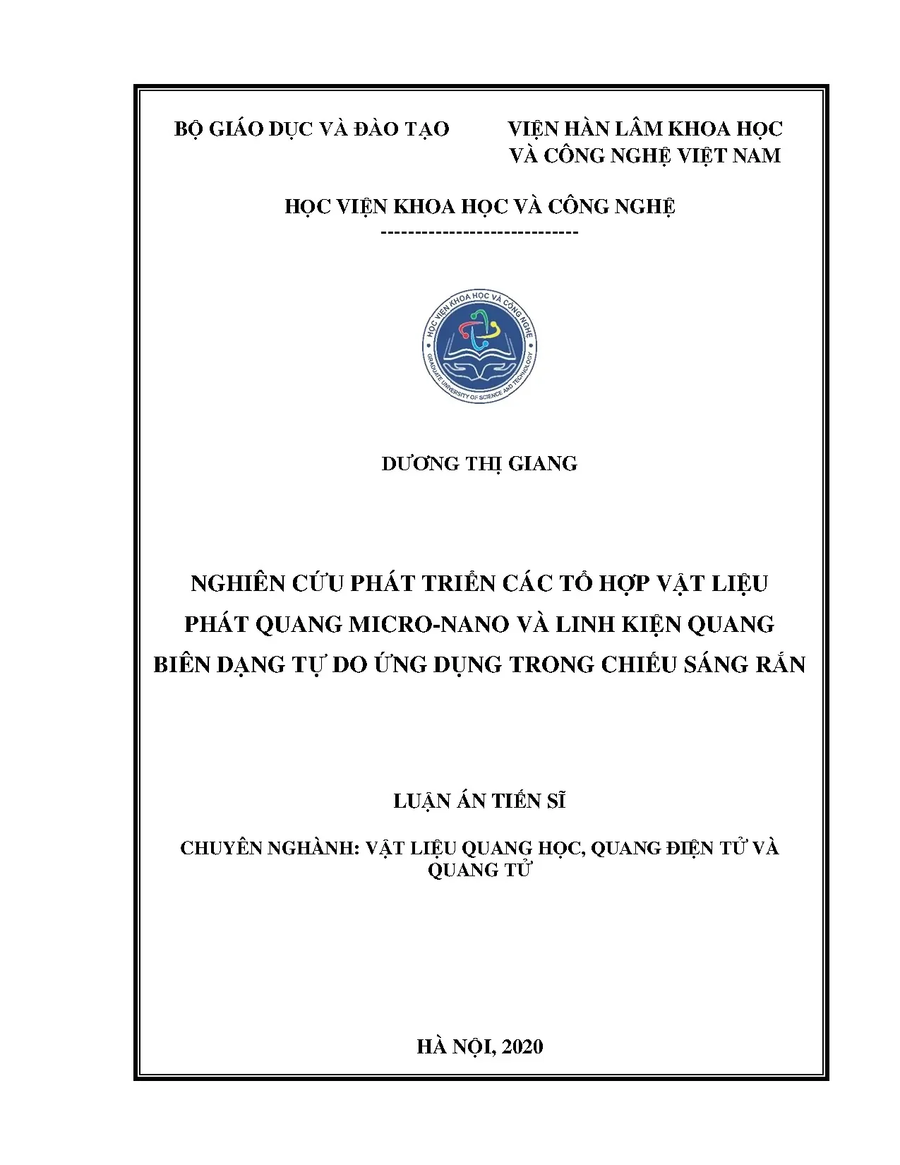 Nghiên cứu phát triển vật liệu phát quang micro nano ứng dụng chiếu sáng rắn