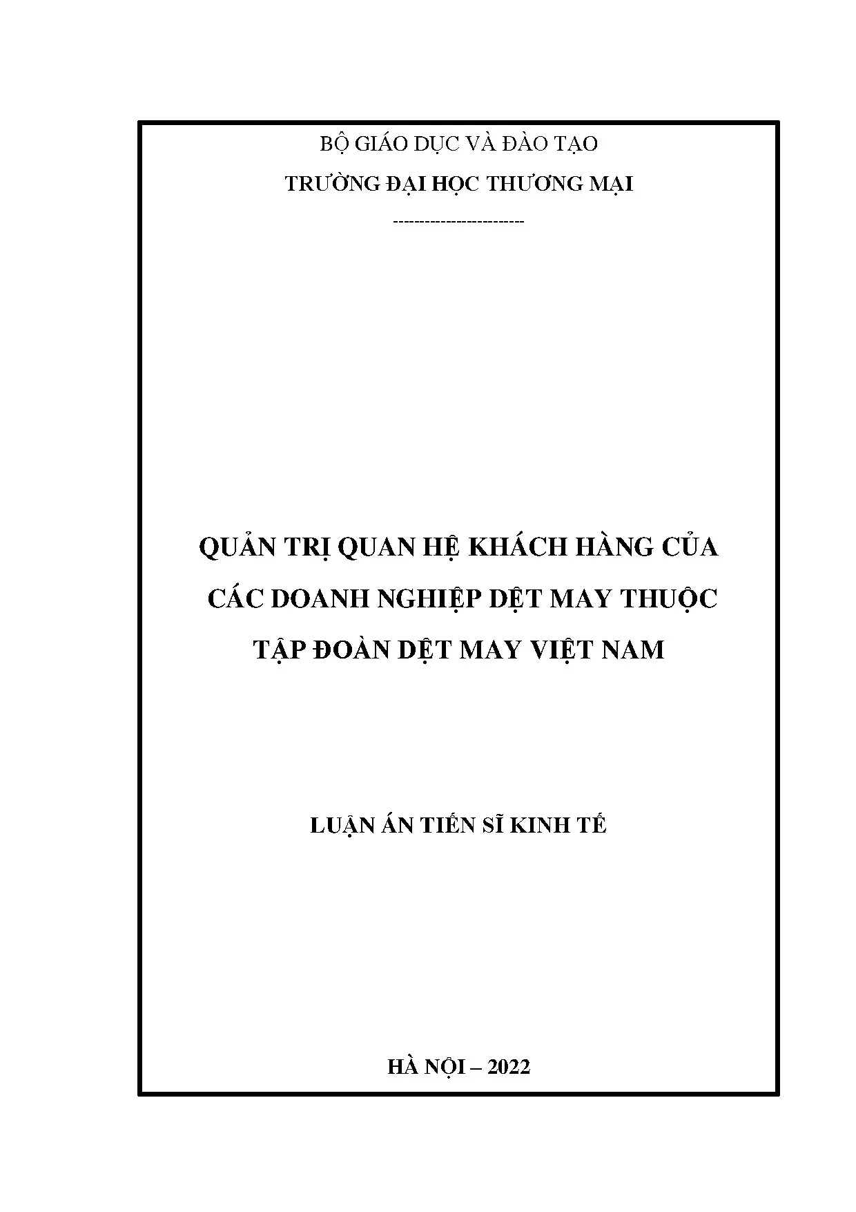 Quản trị quan hệ khách hàng doanh nghiệp dệt may Tập đoàn Dệt May Việt Nam