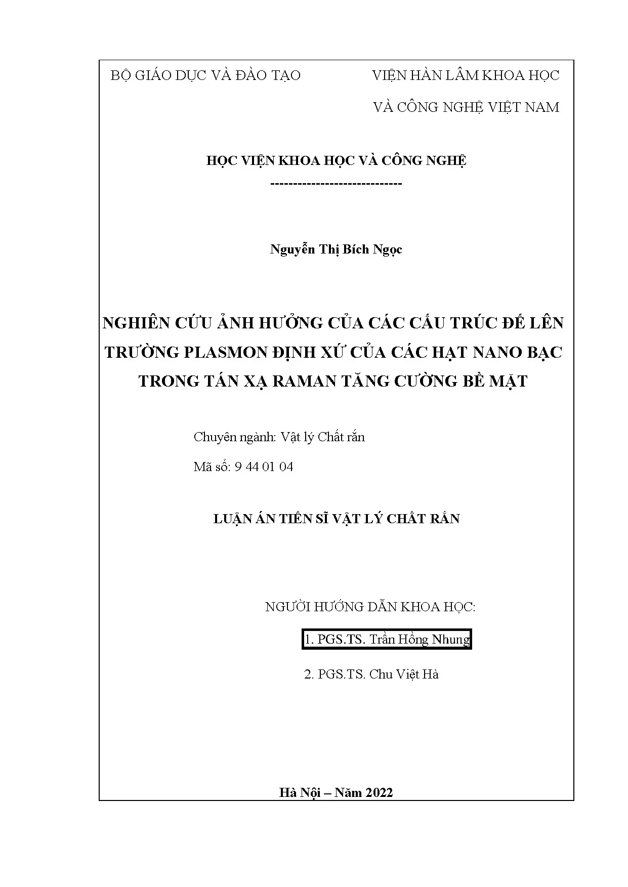 Ảnh hưởng cấu trúc đế đến trường plasmon nano bạc trong SERS