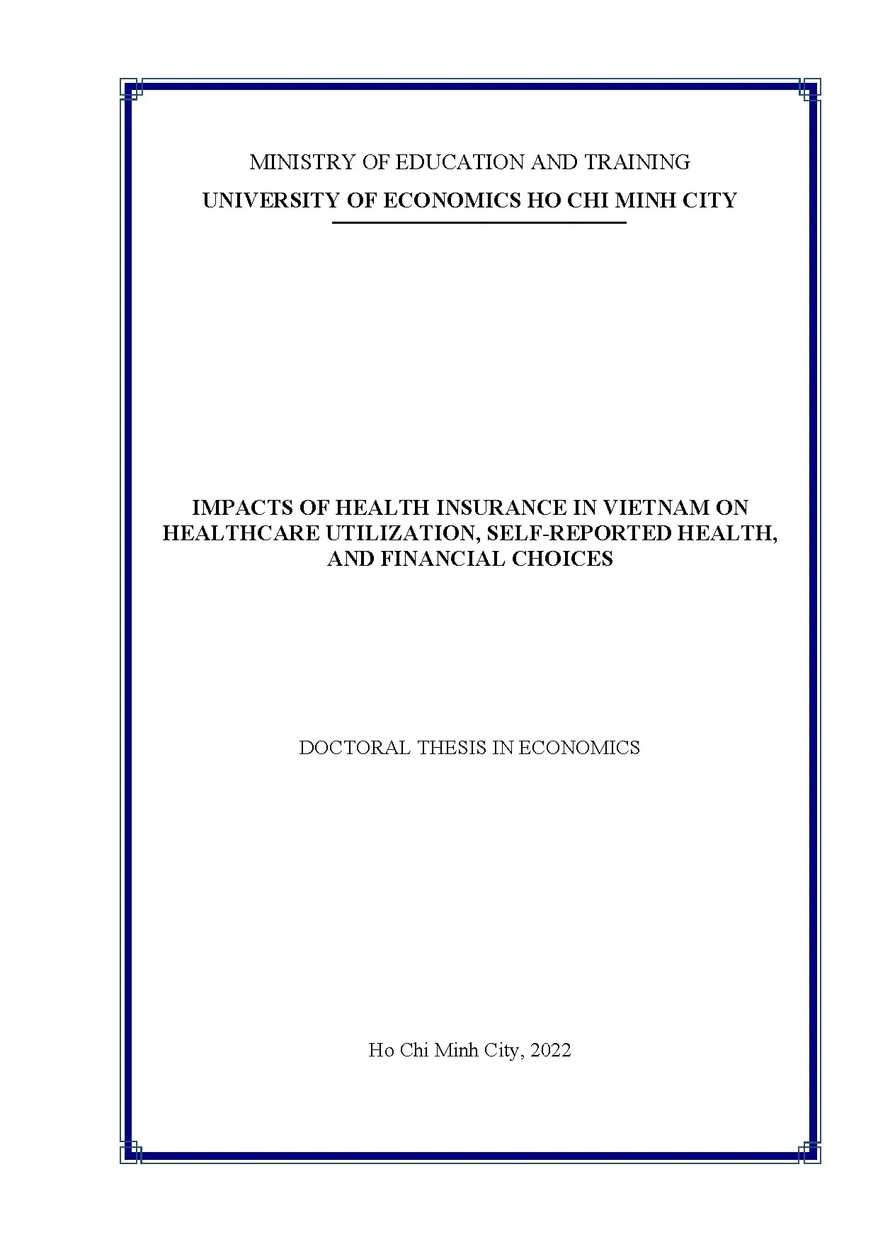 Impact of health insurance in vietnam on healthcare utilizat