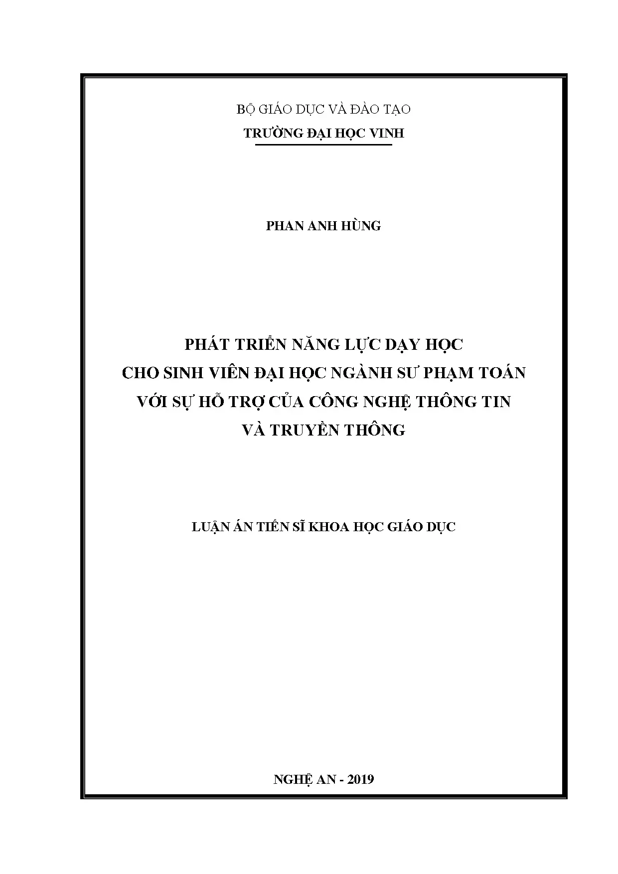 Phát triển năng lực dạy học sư phạm Toán nhờ CNTT&TT