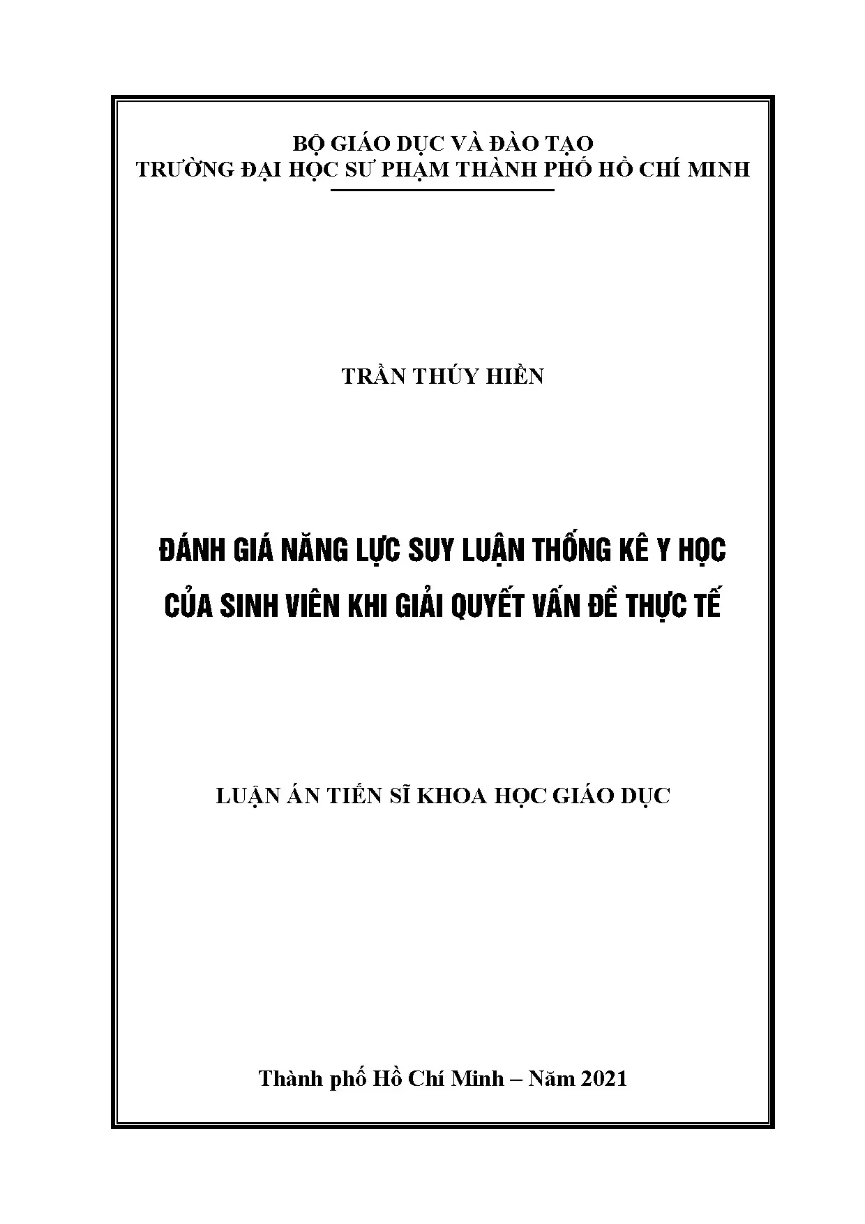 Đánh giá năng lực suy luận thống kê y học của sinh viên