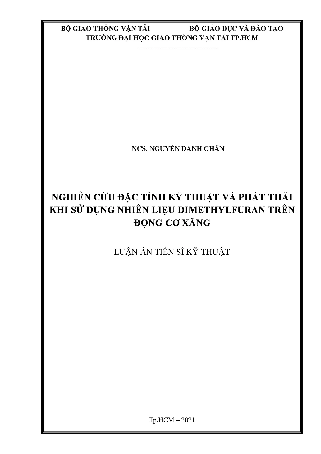 Nghiên cứu dimethylfuran trên động cơ xăng giảm phát thải