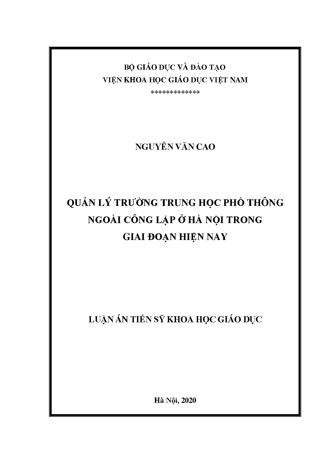 Quản lý các trường trung học phổ thông ngoài công lập Hà Nội
