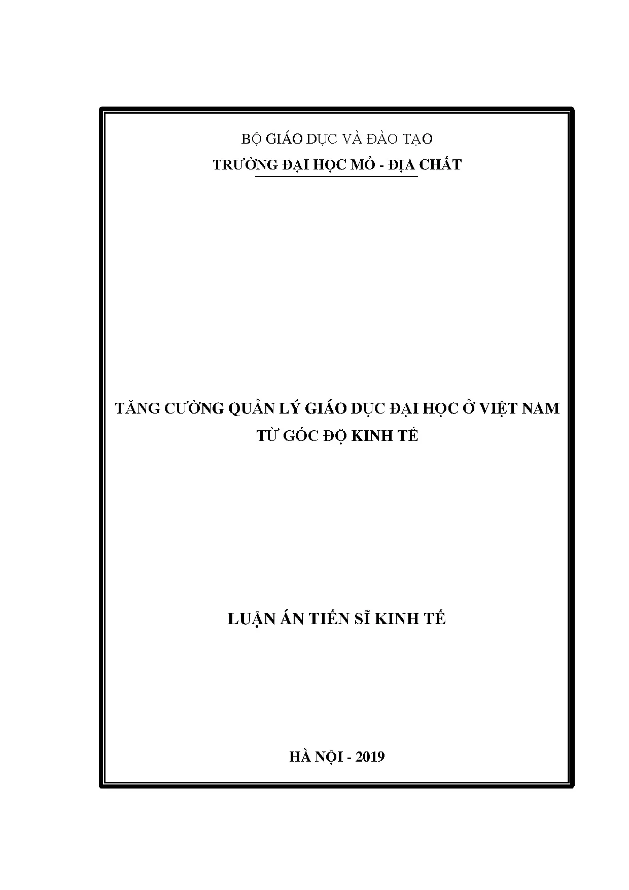 Tăng cường quản lý giáo dục đại học Việt Nam (Kinh tế)