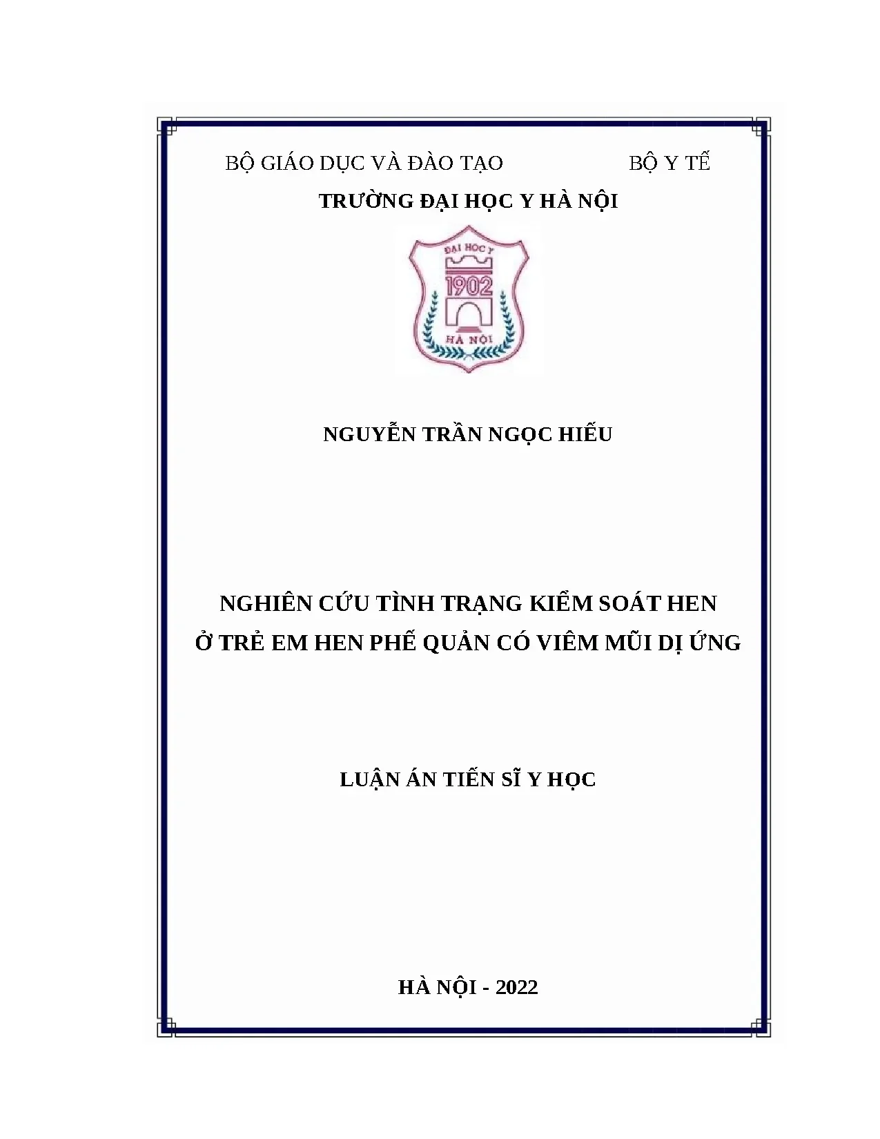 Nghiên cứu tình trạng kiểm soát hen ở trẻ em hen phế quản có viêm mũi dị ứng