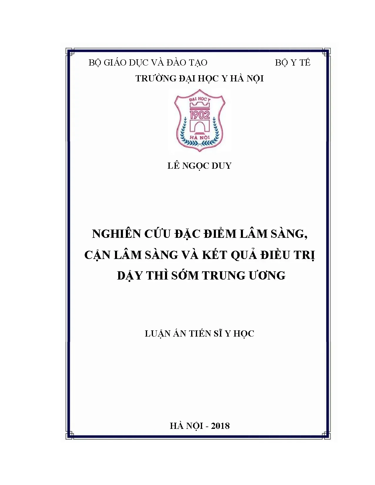Nghiên cứu đặc điểm lâm sàng và kết quả điều trị dậy thì sớm