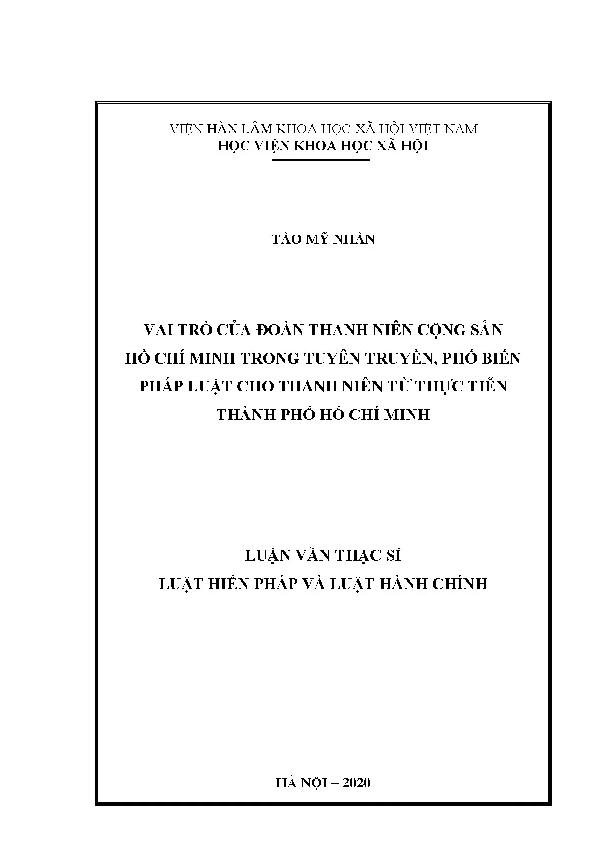 Vai trò Đoàn TNCS Hồ Chí Minh trong phổ biến pháp luật cho thanh niên TPHCM