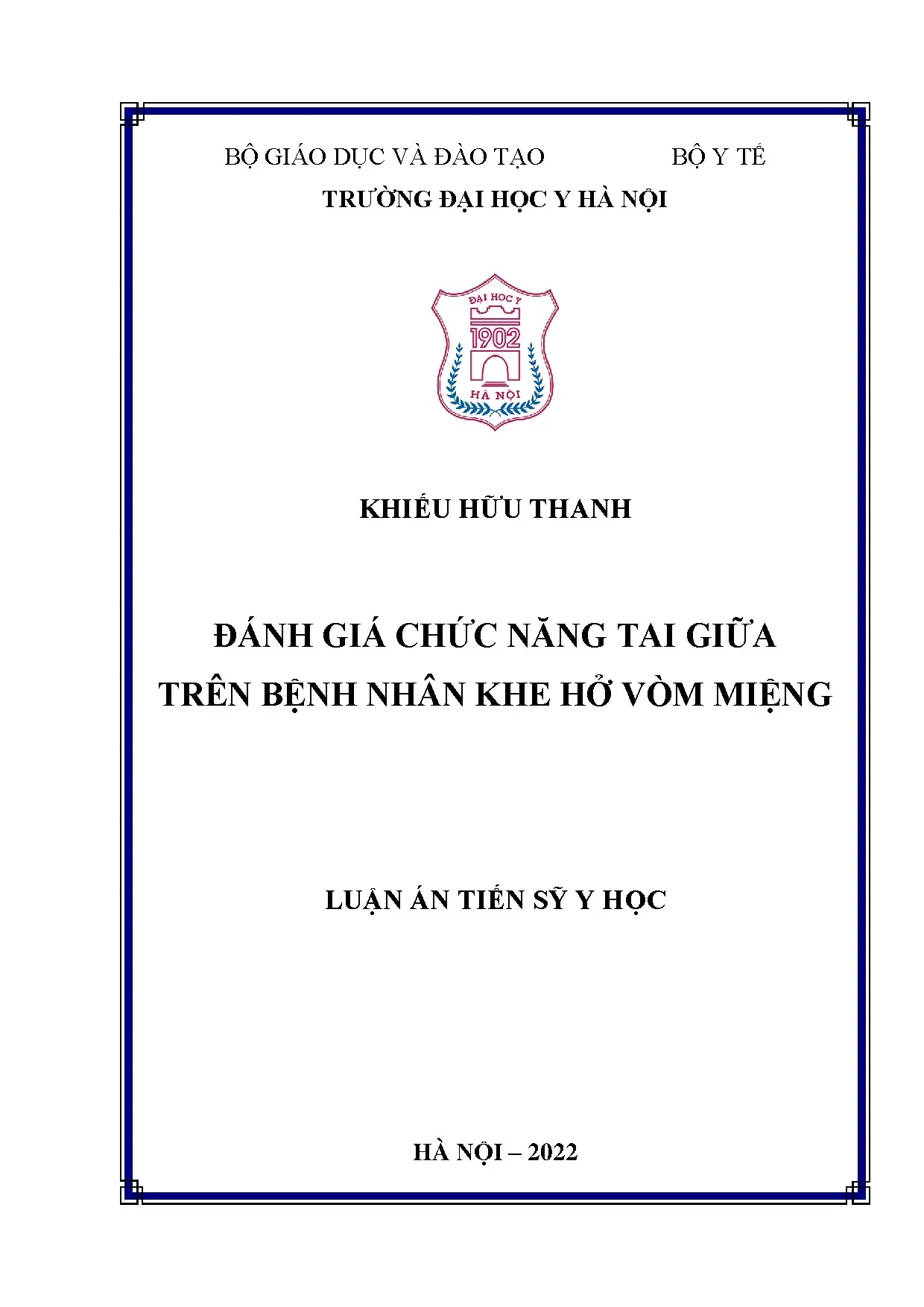 Đánh giá chức năng tai giữa trên bệnh nhân khe hở vòm miệng