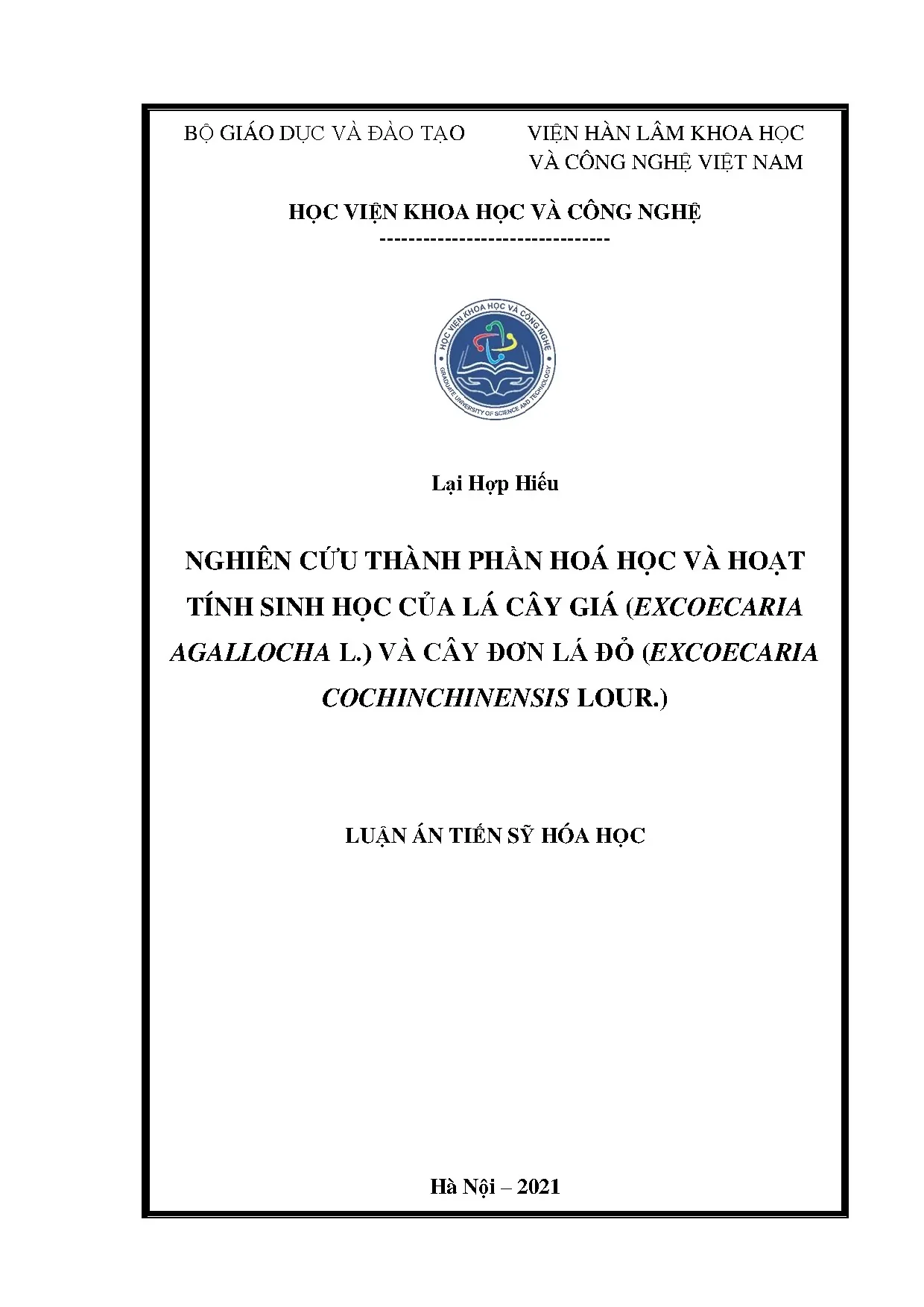 Nghiên cứu chiết xuất cây Giá và Đơn lá đỏ