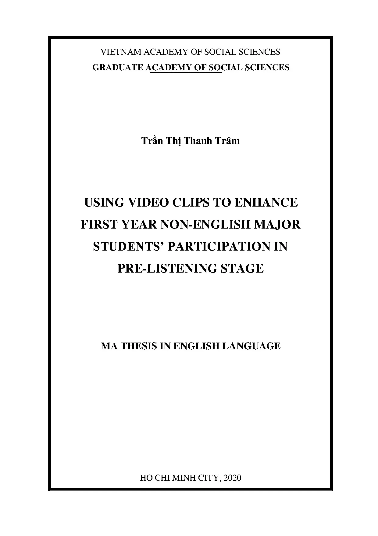 Sử dụng video clips nâng cao kỹ năng nghe tiếng Anh cho sinh viên năm nhất